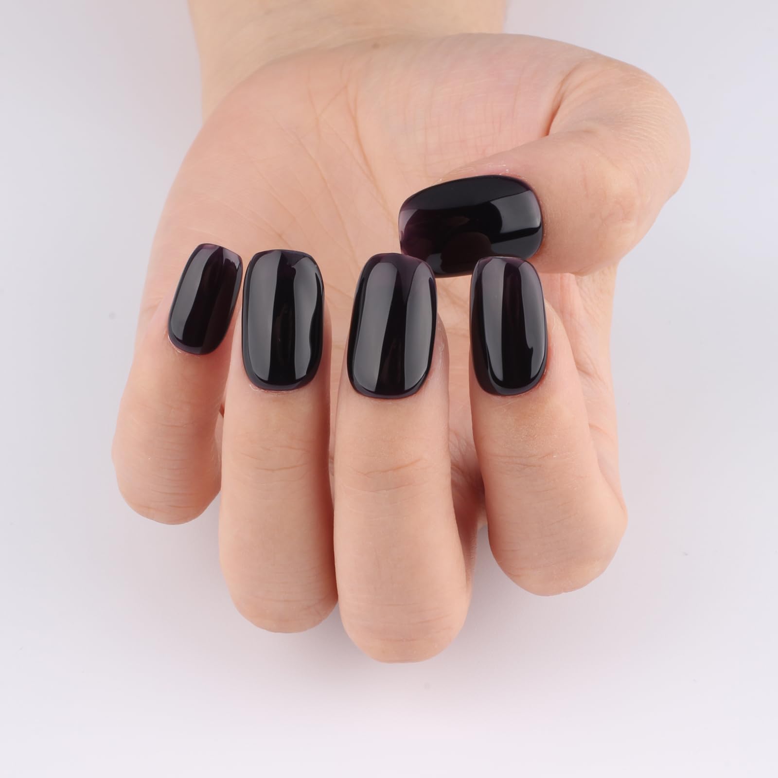 Dark Purple UV/LED Gel Nail Polish Kit - Midnight Jelly Sheer Translucent Purple-Black Soak Off Gel for Nail Art & Salon Manicure (0.51 Fl Oz) - Perfect for DIY Nail Designs & Professional Nail Salons