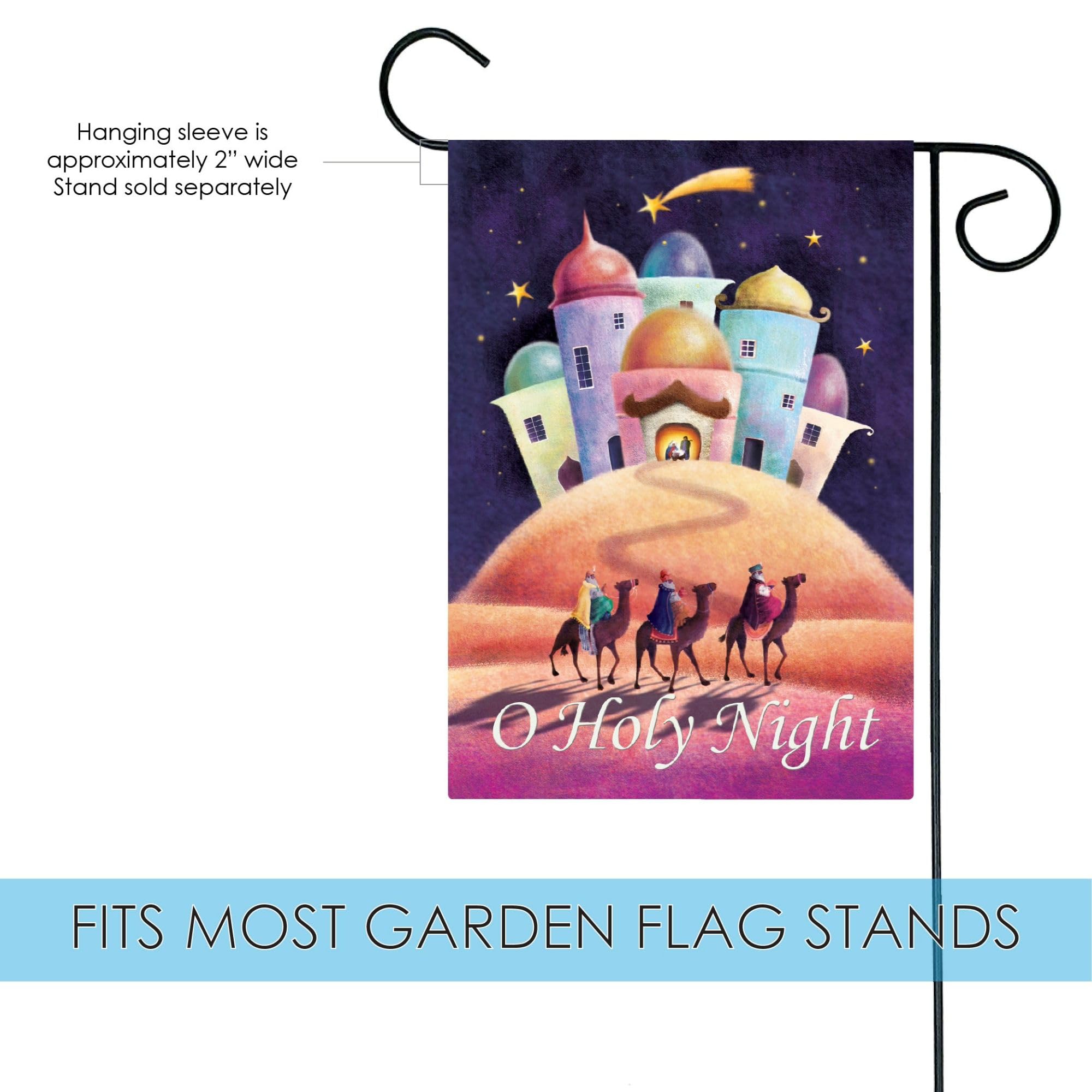 Toland Home Garden 1112169 Double Sided 12x18 Inch O Holy Night Christmas Flag - Religious Outdoor Yard Decoration for House, Garden & Holiday Festivities