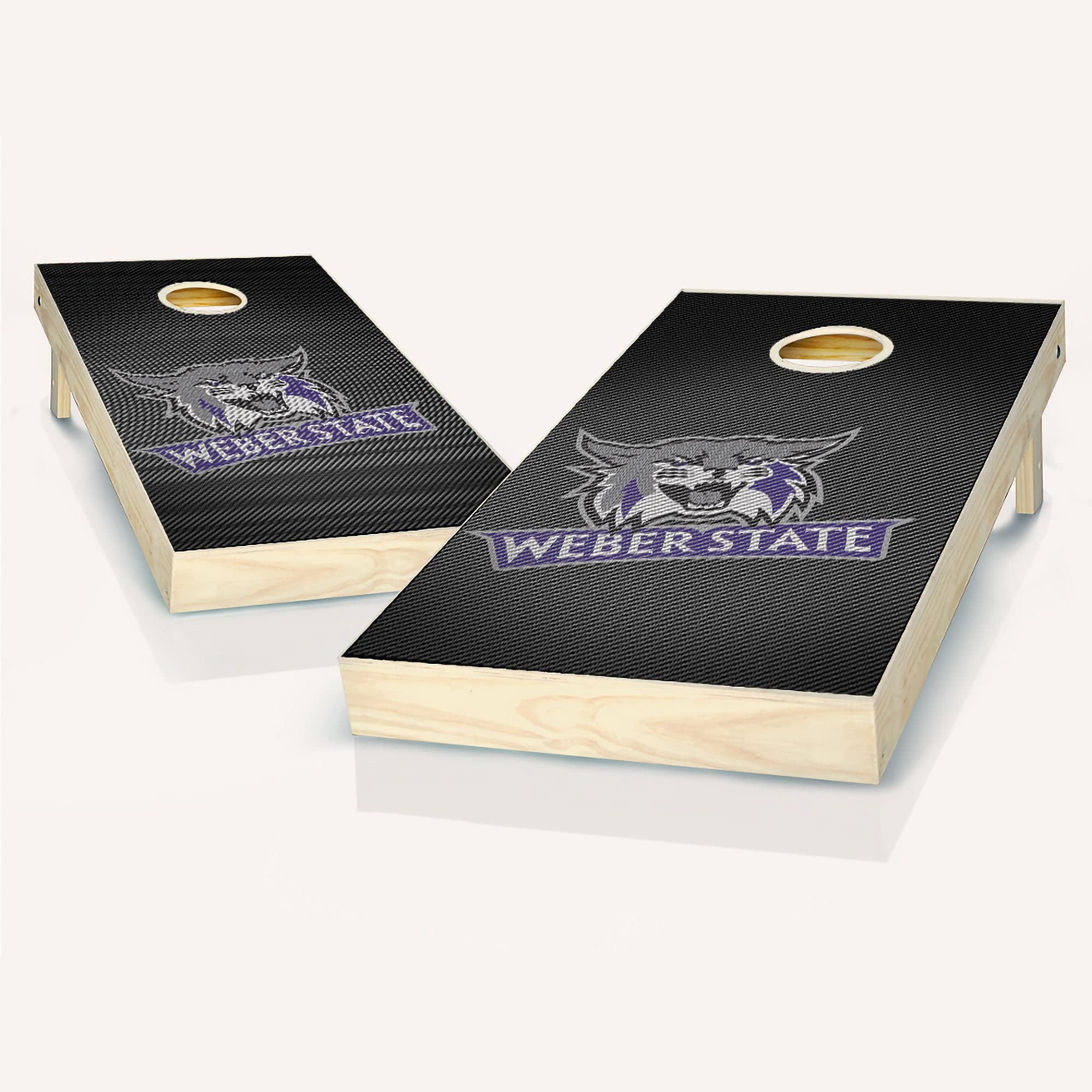 Premium Weber State Slanted Cornhole Boards Set - 2 Regulation Size Boards & 8 Custom Team Logo Bags | Perfect for Tailgating, Backyard BBQs, and College Game Day Parties