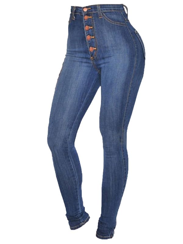 Women's High Waist Skinny Jeans - Stretch Denim for Curvy Fit | Daily Wear & Office