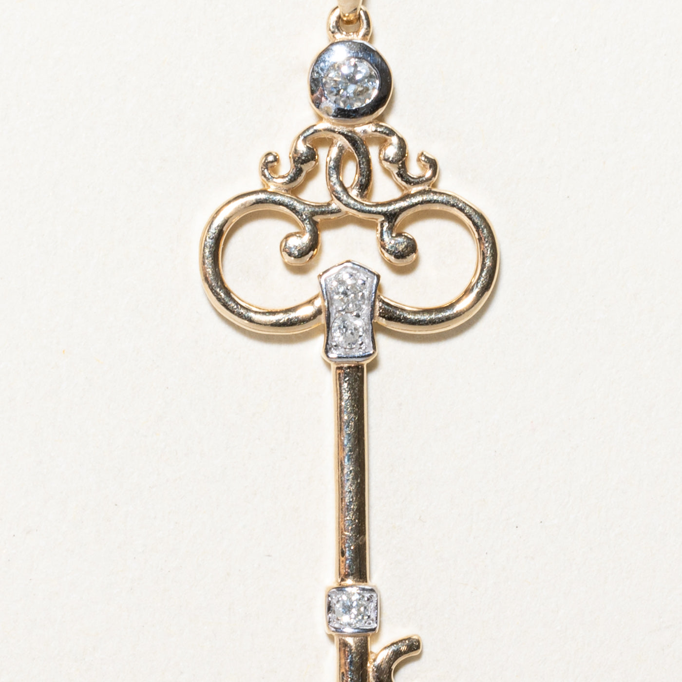 0.15ctw Diamond Key Pendant Necklace - Elegant Jewelry Gift for Women - Perfect for Anniversaries, Birthdays & Special Occasions