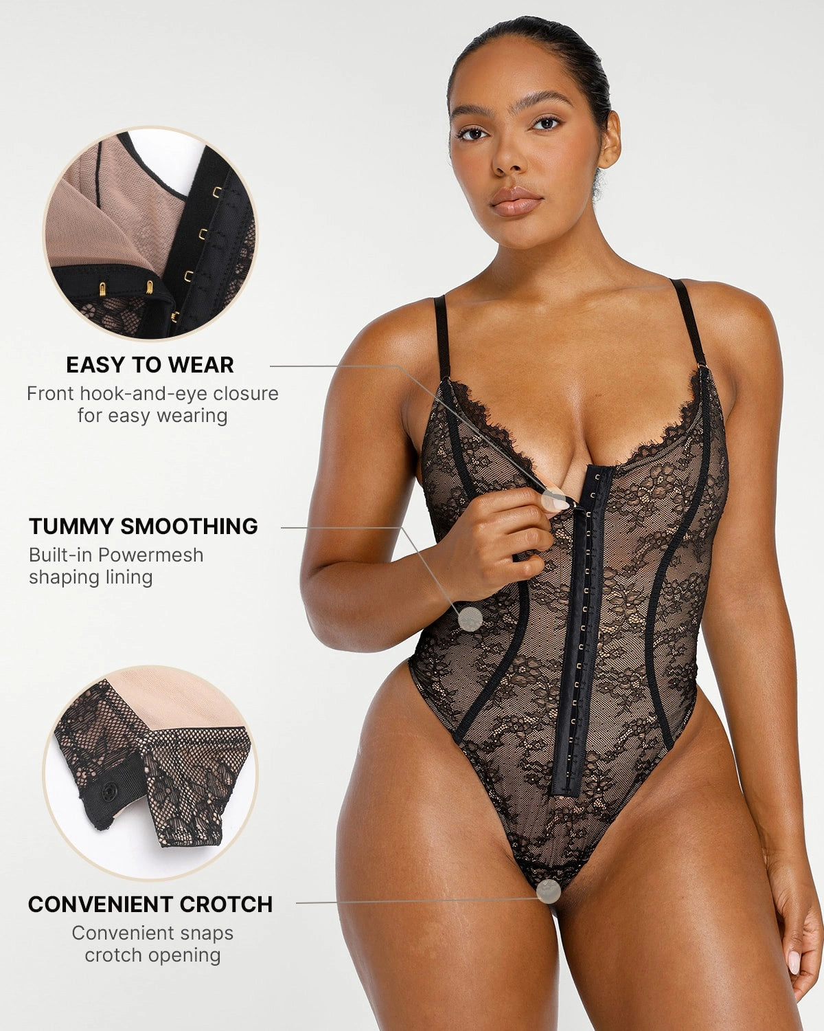 Lace Glamour Flawless Fit Thong Bodysuit - Sexy Lingerie for Women | Perfect for Date Night & Special Occasions