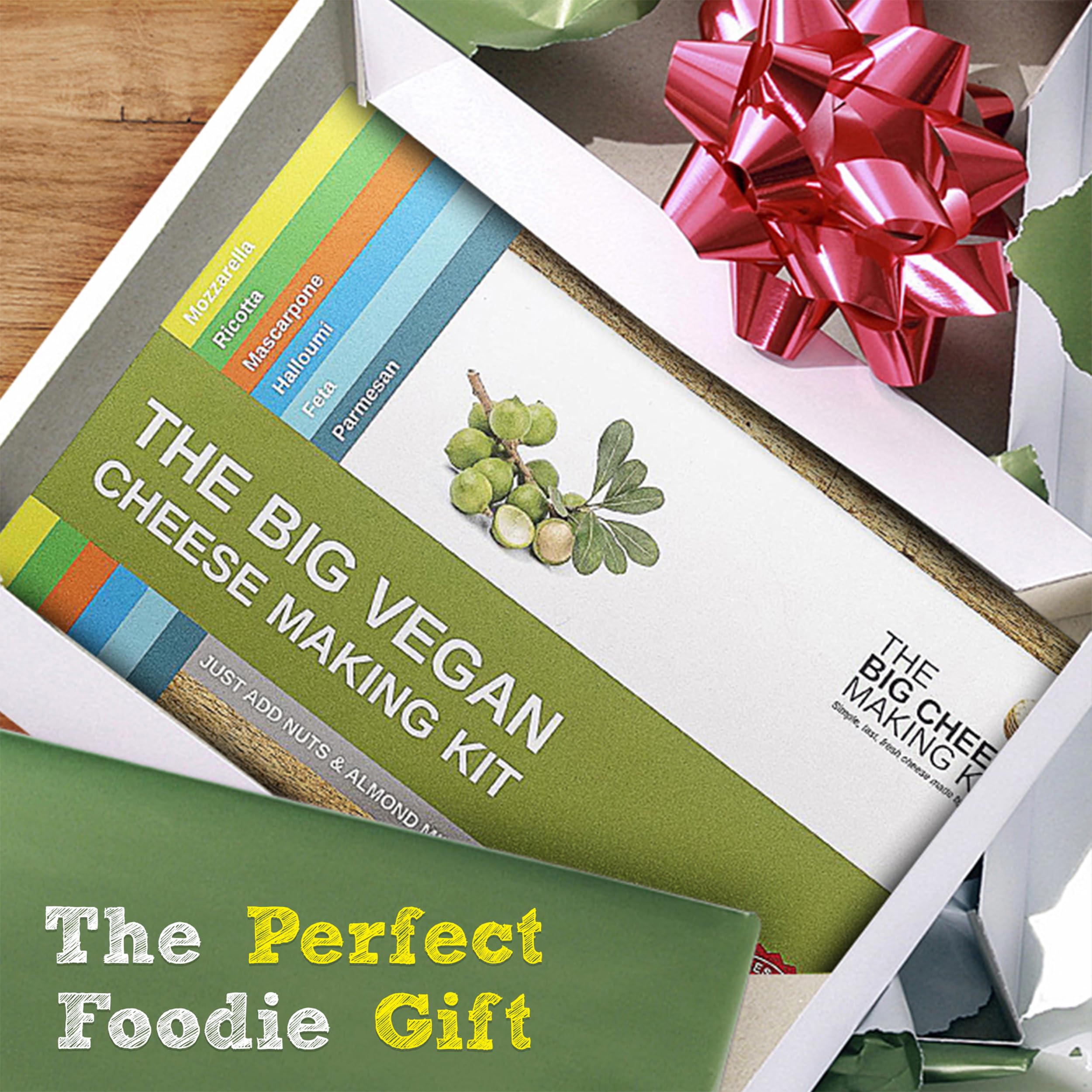 The Big Vegan Cheese Making Kit - DIY Vegan Cheese Starter for Mozzarella, Ricotta, Feta | Dairy-Free Cheese Maker Supplies | Perfect Plant-Based Food Gift | Make 6 Types & 20 Batches | Great for Vegan Cooking, Parties & Holiday Gifts