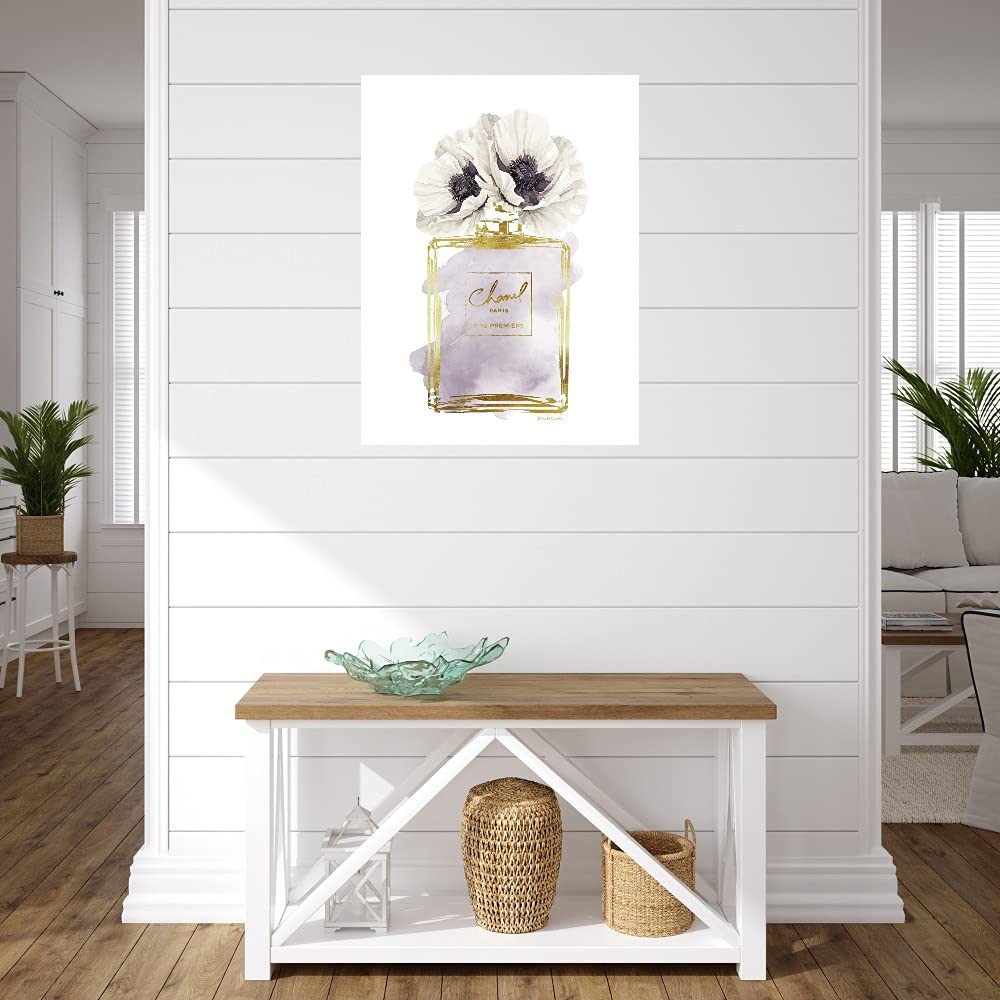 Fine Art Canvas Perfume Bottle Bouquet II - Hand-Painted Wall Art by Amanda Greenwood - Ready to Hang 35x46 Inch - Perfect for Living Room, Bedroom, Bathroom & Office Decor - Elegant Floral Painting for Home, Hotel or Gift