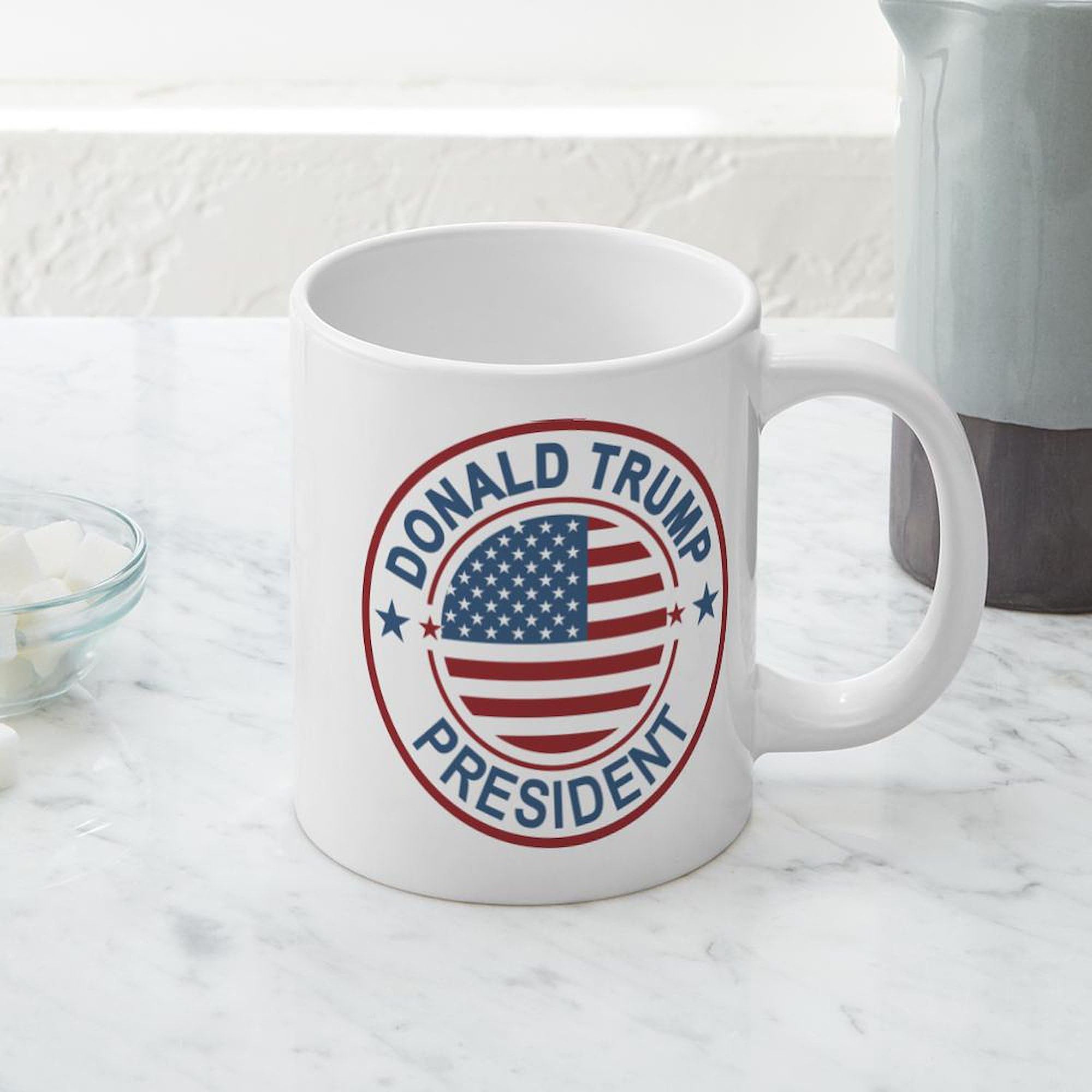 WOW! Trump President 20 oz Ceramic Coffee Mug - Large Insulated Tea Cup for Office, Home & Political Enthusiasts | Funny Gift for Republicans & Collectors