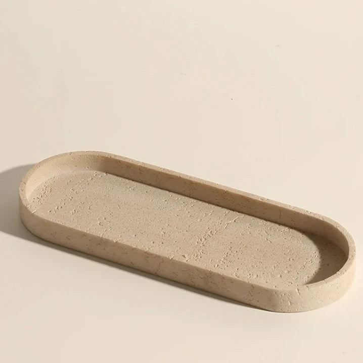 Natural Travertine Cave Stone Bathroom Accessories Set - Soap Dispenser, Toothbrush Holder & Tumbler - Spa Style Home Decor for Modern Bathrooms, Luxury Hotel Style Upgrade