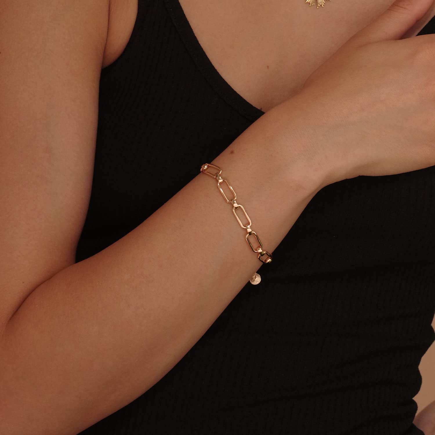 18K Gold Plated Beaded Bracelet for Women - Handmade Satellite Diamond Cut Oval & Round Beads Rope Chain Dainty Jewelry | Perfect for Everyday Wear, Parties & Gifts