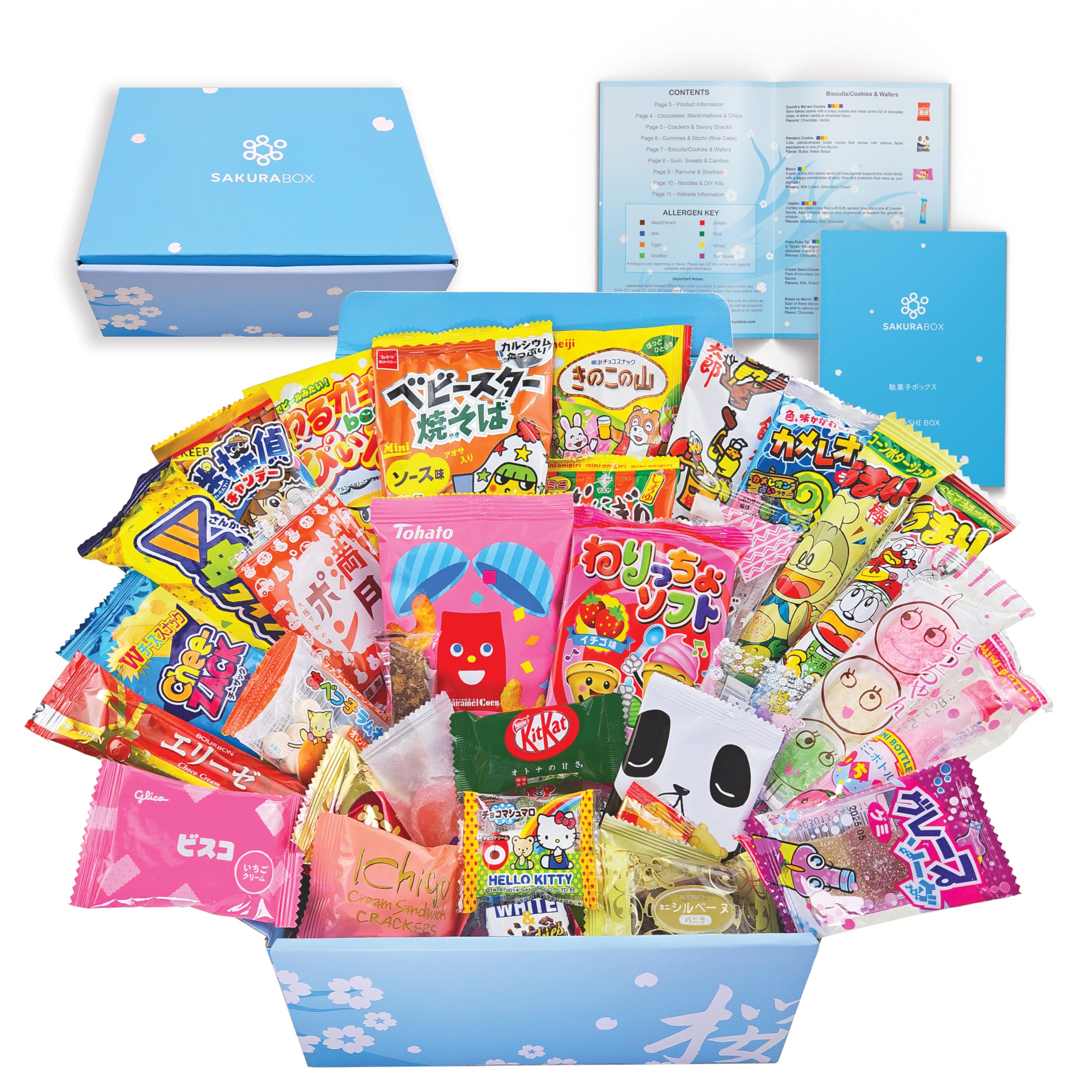 Authentic Japanese Sakura Box - 40-Piece Dagashi Candy & Snacks Assortment | Perfect for Anime Lovers, Party Favors & Cultural Gift Giving