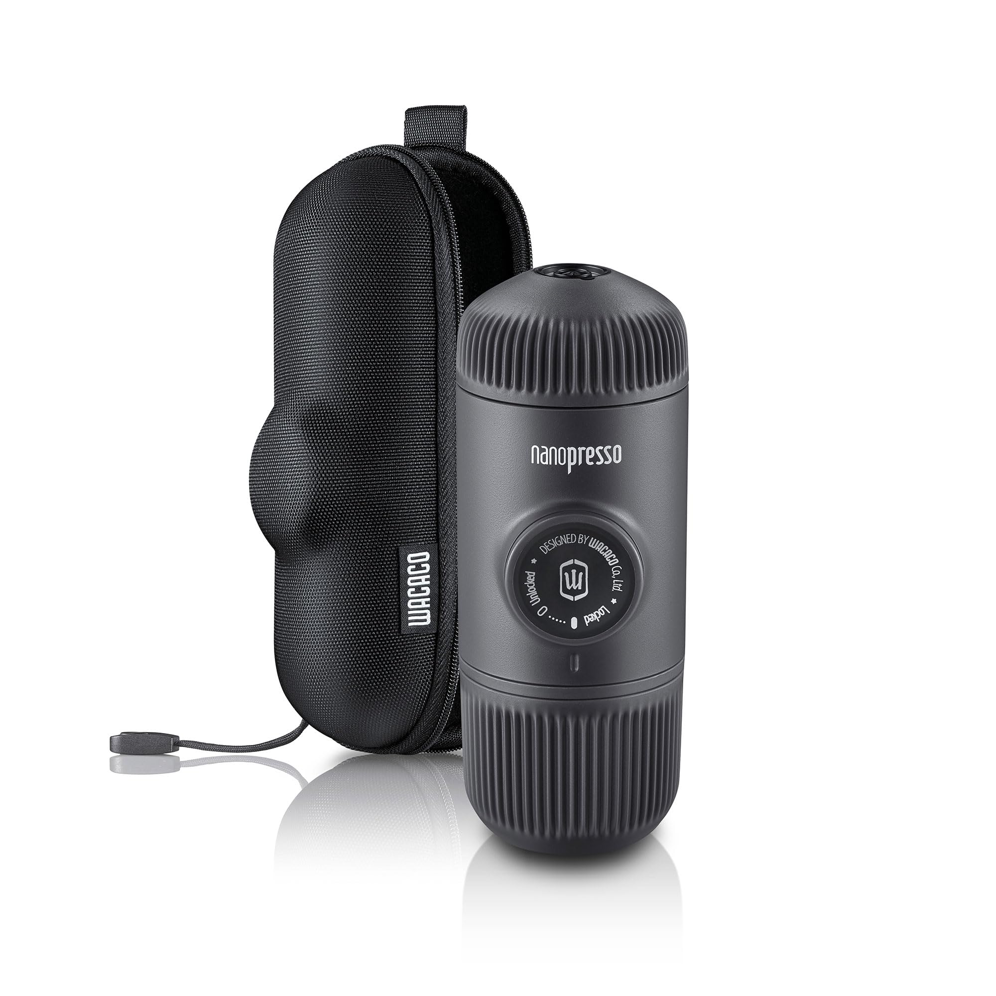 WACACO Nanopresso Portable Espresso Maker with Protective Case - Mini Travel Coffee Machine for Camping, Hiking, Office & Home Use (Black) | Compact Handheld Espresso Brewer for Coffee Lovers