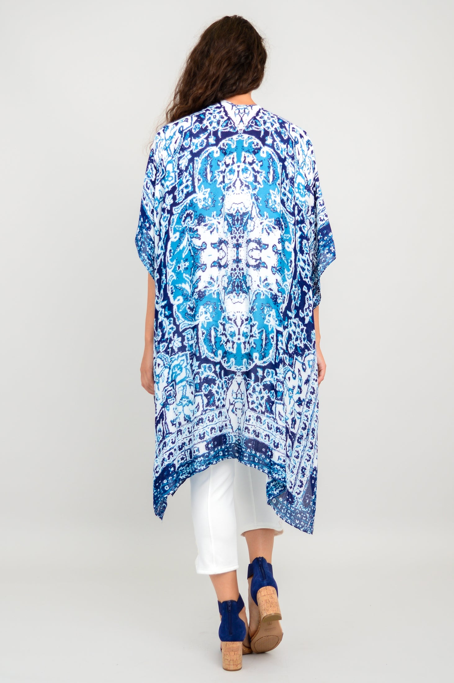 Darcy Teal Mandala Print One Size Scarf - Boho Chic Fashion Accessory for Women, Perfect for Yoga, Meditation, and Beach Outfits
