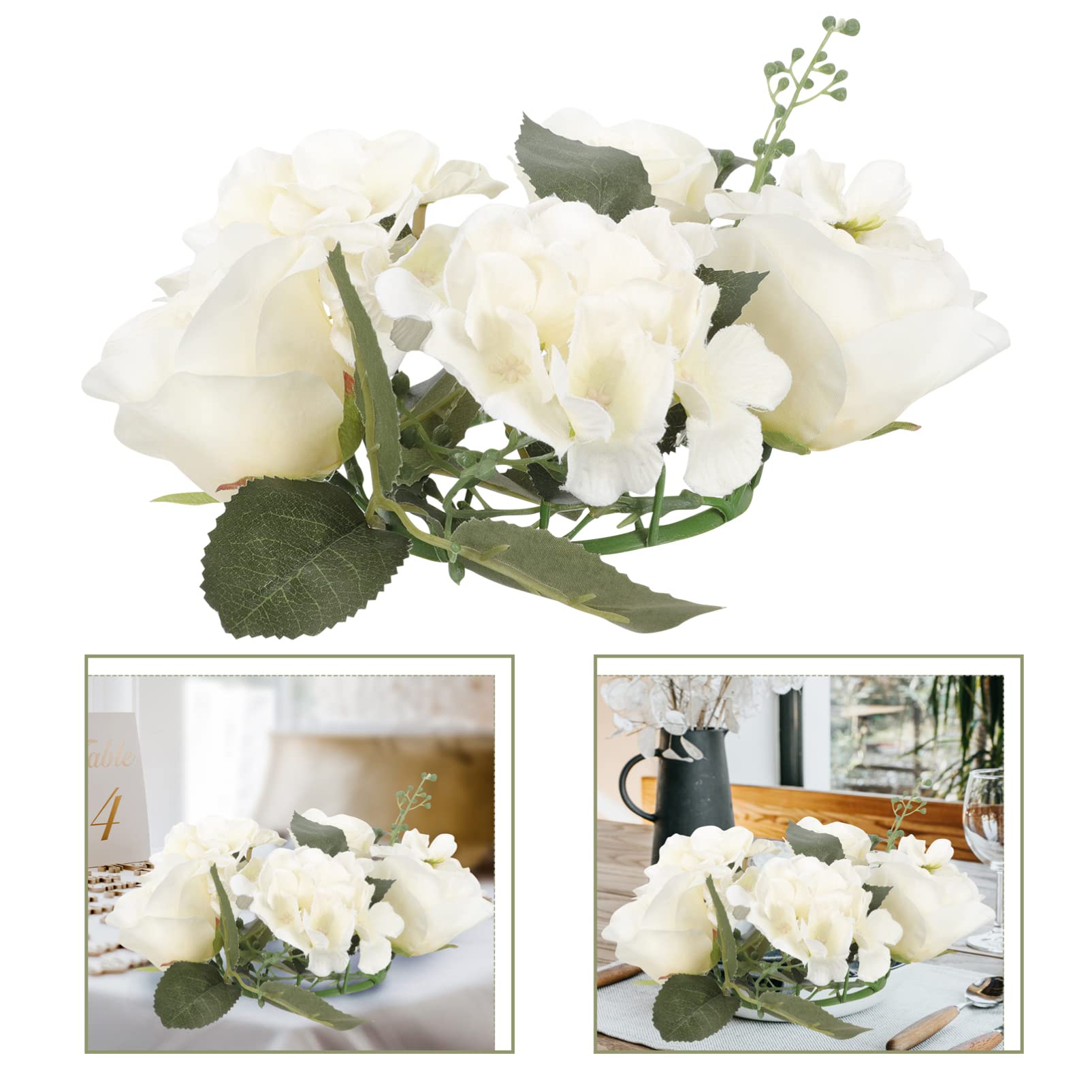 Artificial Rose Flower Garland - Elegant Candlestick Floral Wreath for Wedding, Party & Home Decor - Fake Rose Garland for Table Centerpieces, Wall Decor, and Special Event Decoration