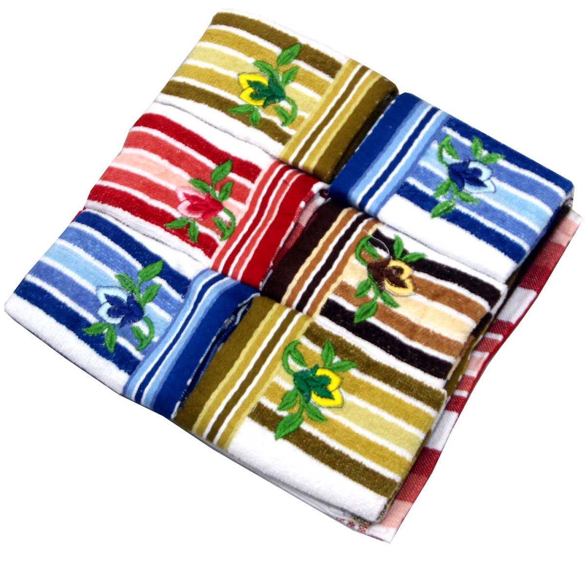 Kuber Industries 6-Piece Cotton Face Towel Set (144 GSM) - Soft, Absorbent & Quick-Drying - Multicolor for Gym, Travel & Spa Use