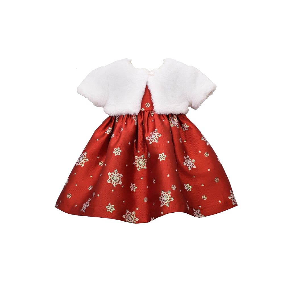 Bonnie Jean Girls Christmas Holiday Dress - Red Party Dress with White Faux Fur Jacket for Baby Toddler & Little Girls | Perfect for Christmas Photos, Holiday Parties & Family Gatherings