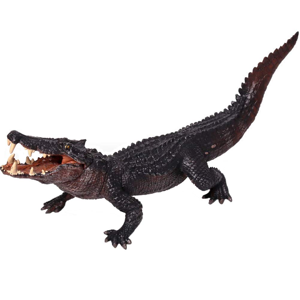Realistic Crocodile Animal Figure - Plastic Wild Animal Toy for Kids Learning, Birthday Party Favors & Cupcake Toppers - Educational Forest & Farm Play Set for Boys & Girls (Great for Pretend Play, Classroom Teaching & Safari Themed Parties)