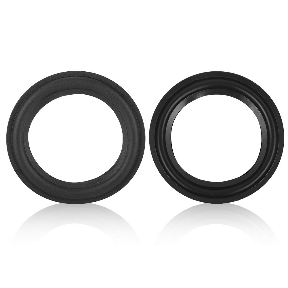 2Pcs Black 5/4 Inch Speaker Rubber Edge - Subwoofer Foam Edge Repair Kit for Audio Equipment, Home Theater & Car Speaker Systems (4 Inch)