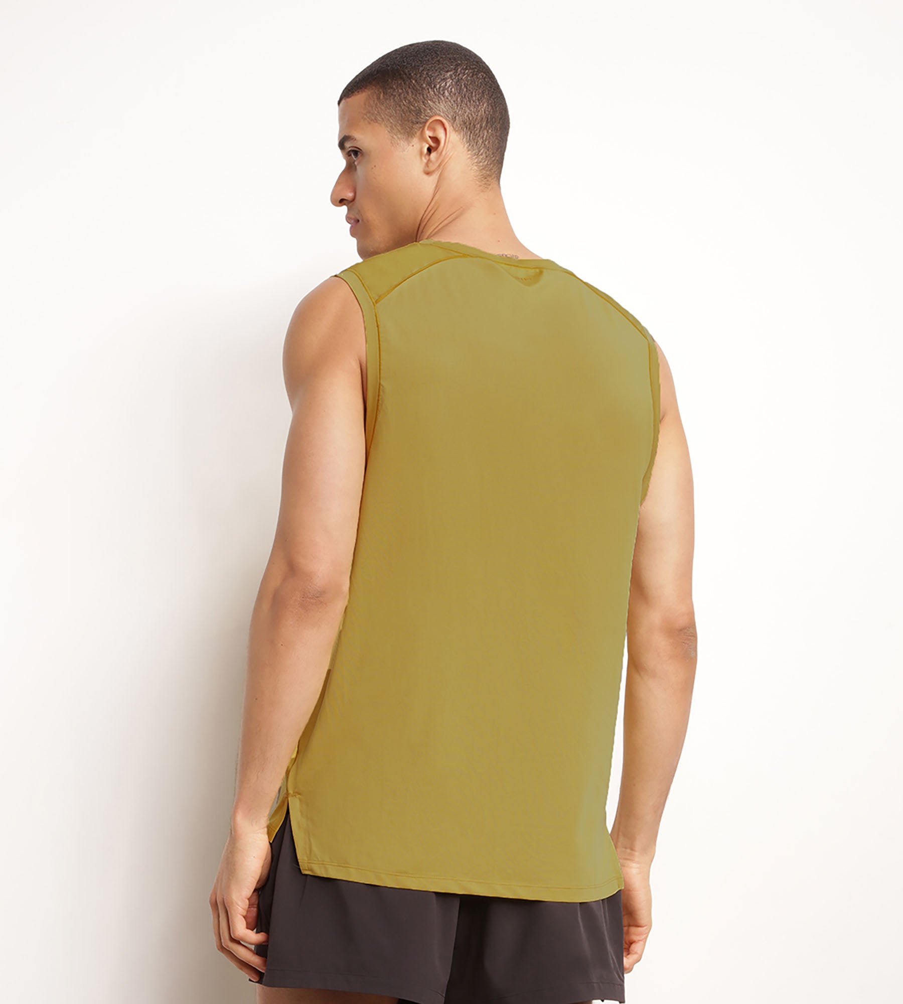 Men's Breathable Olive Green Workout Tank Top - Gym, Running & Athletic Performance Wear