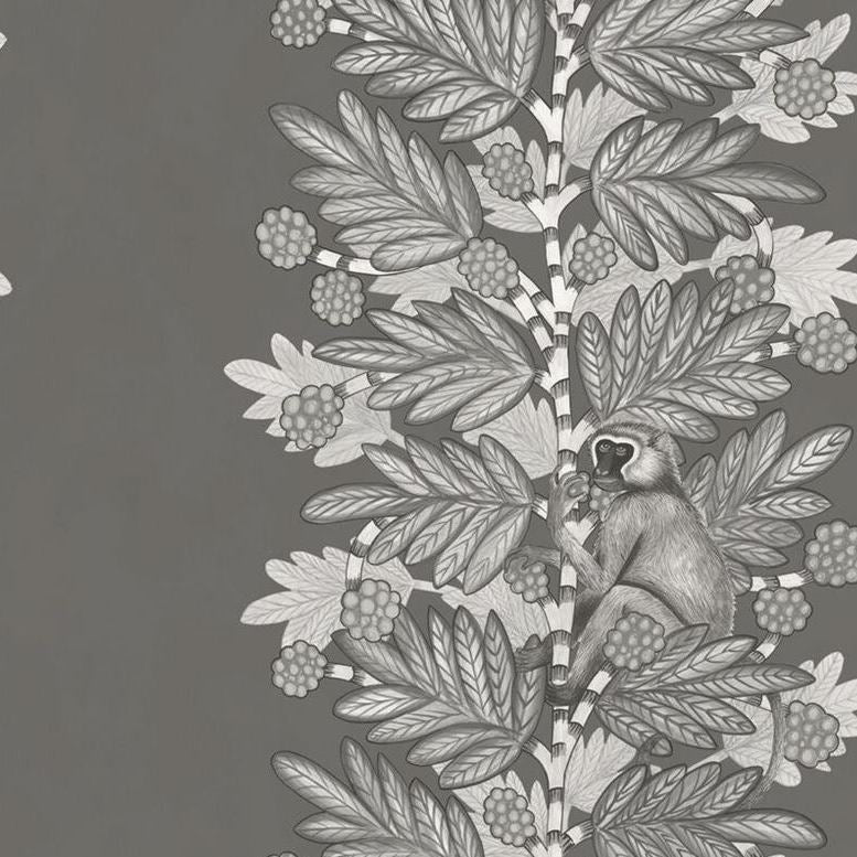 Cole & Son Acacia Wallpaper in Charcoal & Silver - Premium Peel & Stick Wallpaper for Living Room, Bedroom, or Home Office Decor