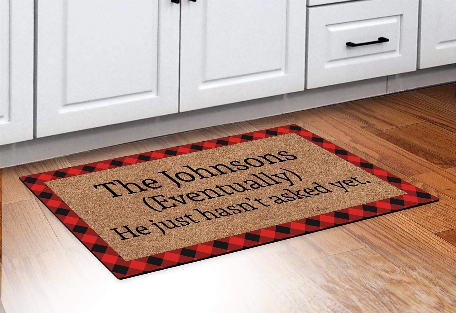 Personalized 'Bride to Be' Doormat - Custom Low Profile Welcome Mat for Women - Red Gingham Wedding Gift - Perfect for Bridal Showers, Bachelorette Parties & New Home Decor