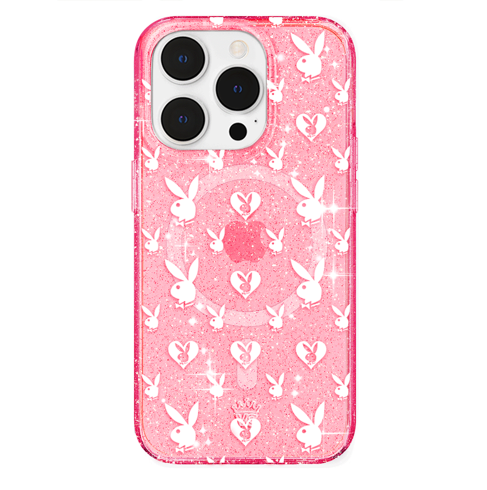 Playboy Pink Bunny Glitter iPhone Case - Cute & Stylish Phone Cover for iPhone 13/14/15 Pro Max - Perfect for Parties, Gifts & Everyday Fashion