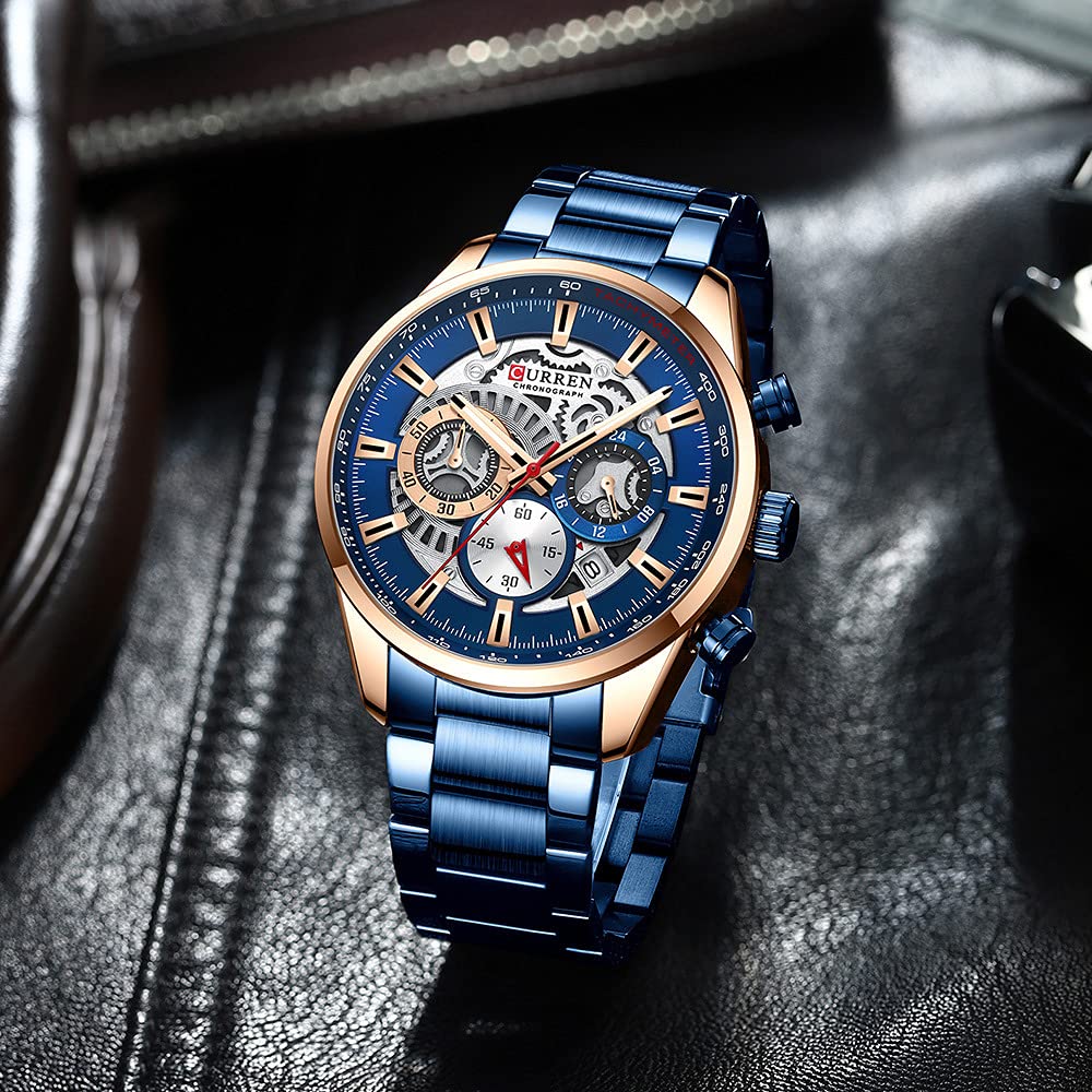 Luxury Men's Business Chronograph Watch - Stainless Steel Analog Quartz Wristwatch with Waterproof Design | Perfect for Office, Formal Events & Everyday Wear