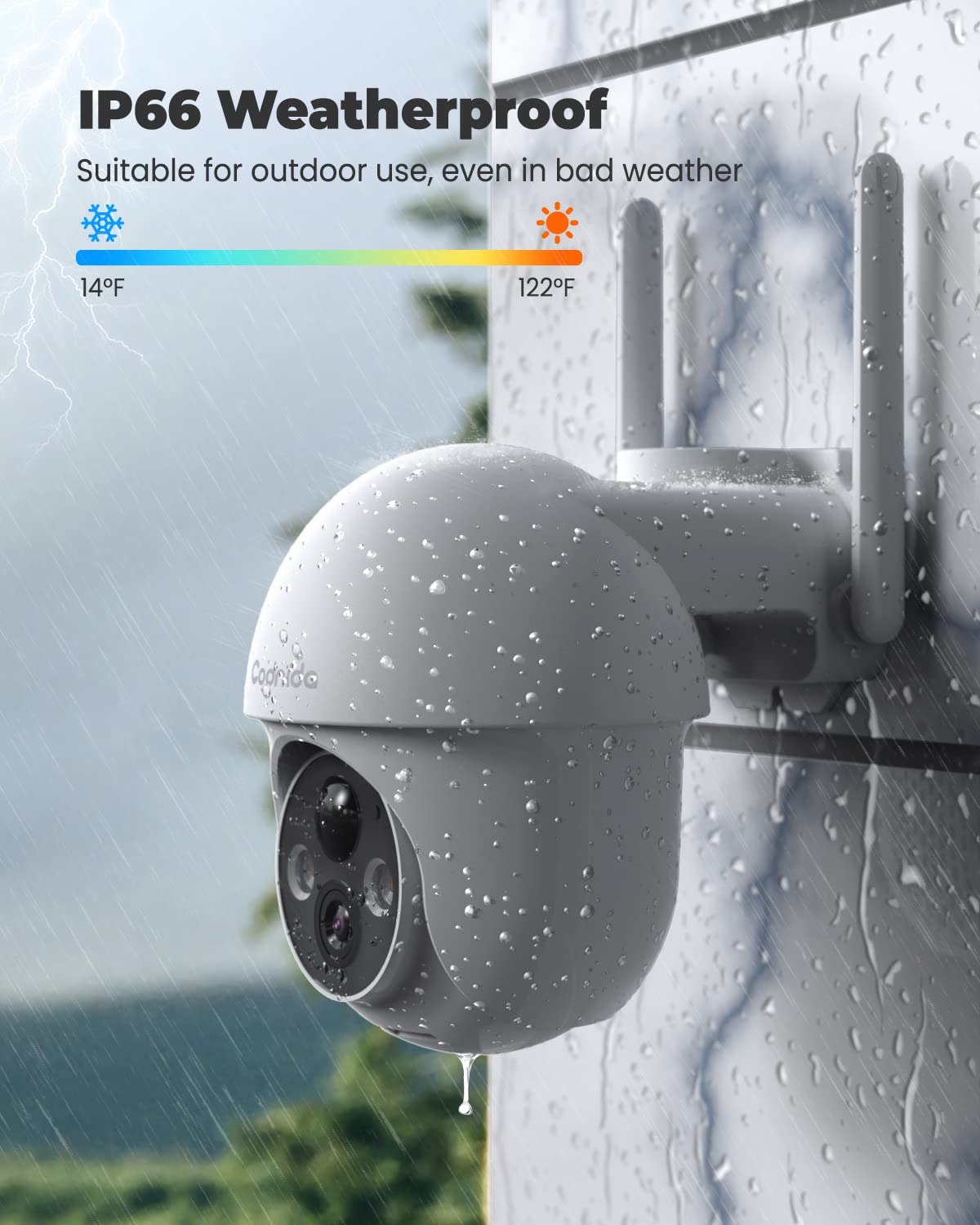 2K Solar Security Camera Wireless Outdoor - 3MP Battery Powered Surveillance Camera with Night Vision, PTZ Control, 2-Way Audio & Motion Detection - Alexa Compatible for Home Security & Property Monitoring (Ideal for Backyard, Garage & Driveway Protection)