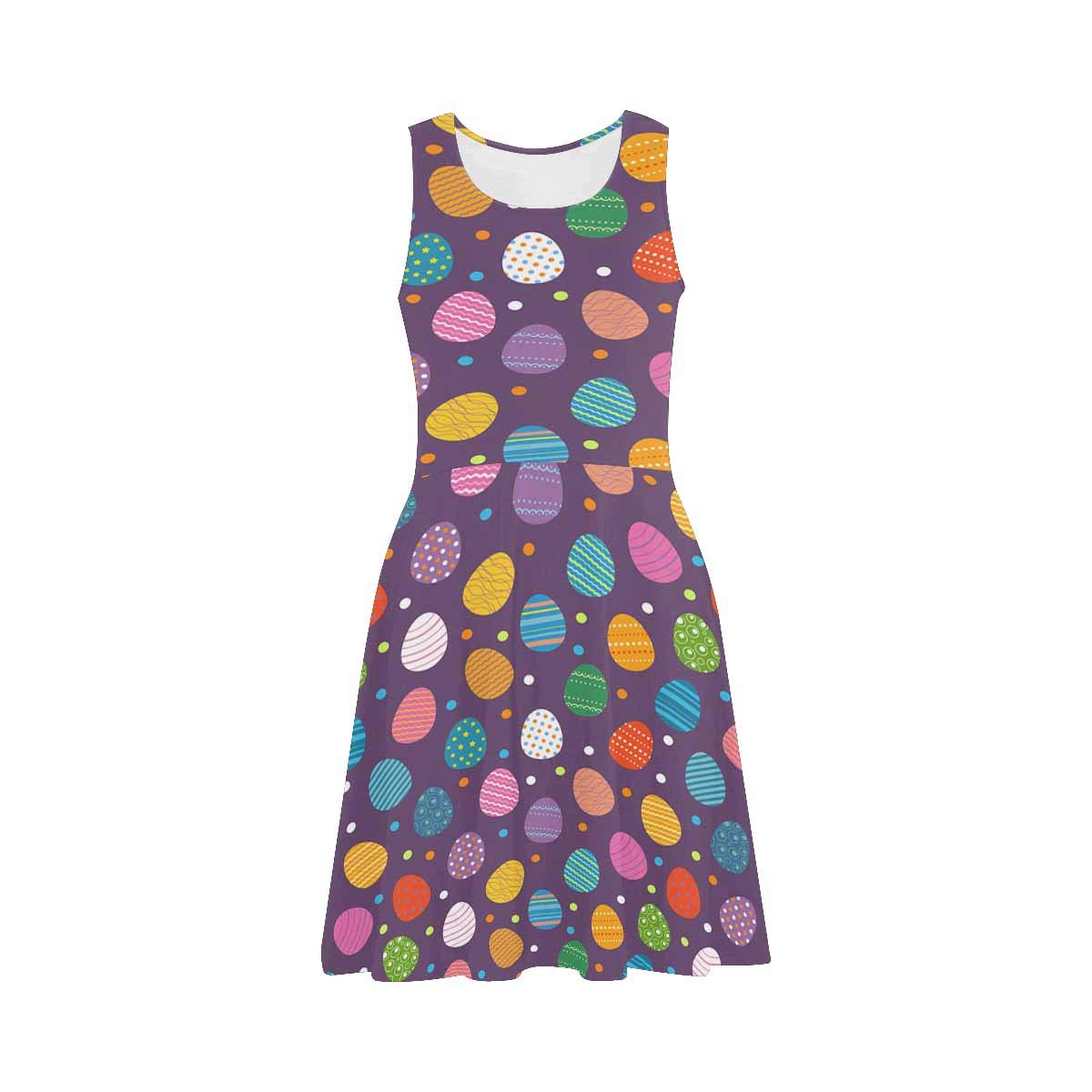 **InterestPrint Women's Sleeveless Tank Dresses - Cute Easter Egg Print Casual Swing Sundress (XS-3XL) | Perfect for Summer Outfits, Beach Vacations & Easter Celebrations**