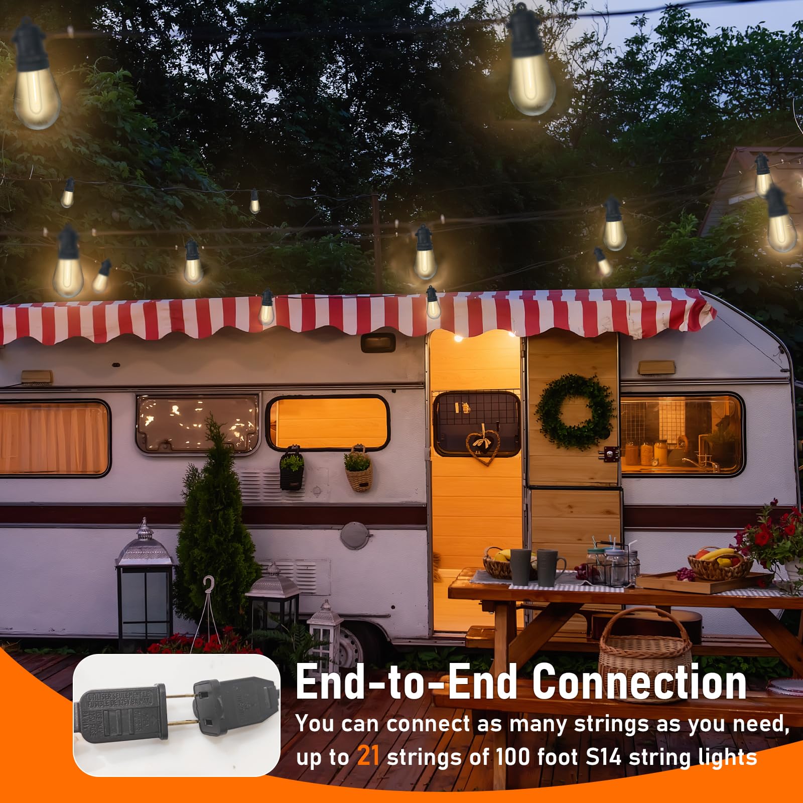 35 LED 100FT Outdoor Patio String Lights - UL Certified Waterproof Hanging Lights with 2 Spare Bulbs, Commercial Grade Black Wire for Backyard, Garden, Wedding & Party Decorations