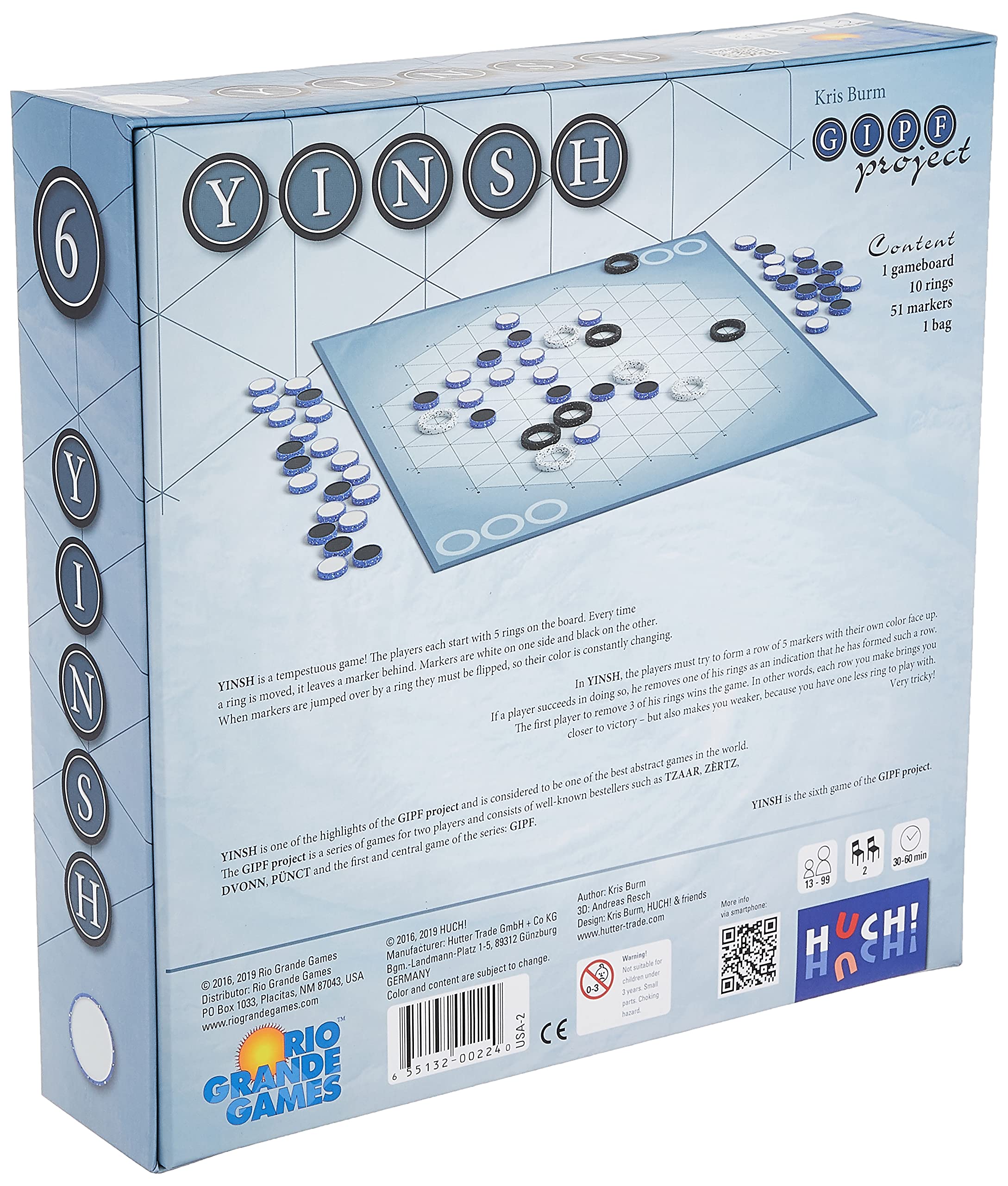 Rio Grande Games Yinsh - Award-Winning Abstract Strategy Board Game for Adults & Families | Perfect for Game Nights, Parties & Brain Training