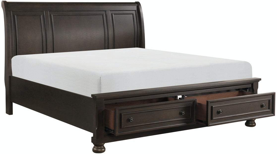 Begonia King Platform Bed with Footboard Storage - Modern Bed Frame with Underbed Storage - Perfect for Small Spaces & Master Bedrooms