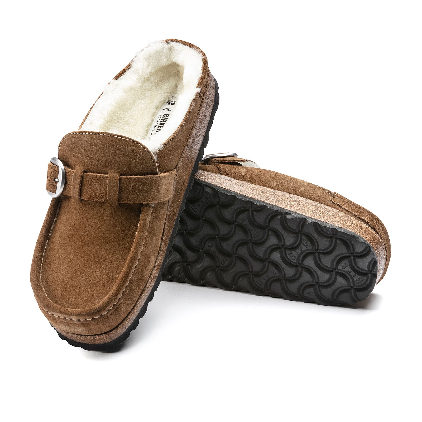 Birkenstock Buckley Narrow Clog for Women - Tea Suede with Natural Shearling Lining | Comfortable House Shoes for Indoor & Outdoor Wear, Perfect for Relaxing at Home or Running Errands
