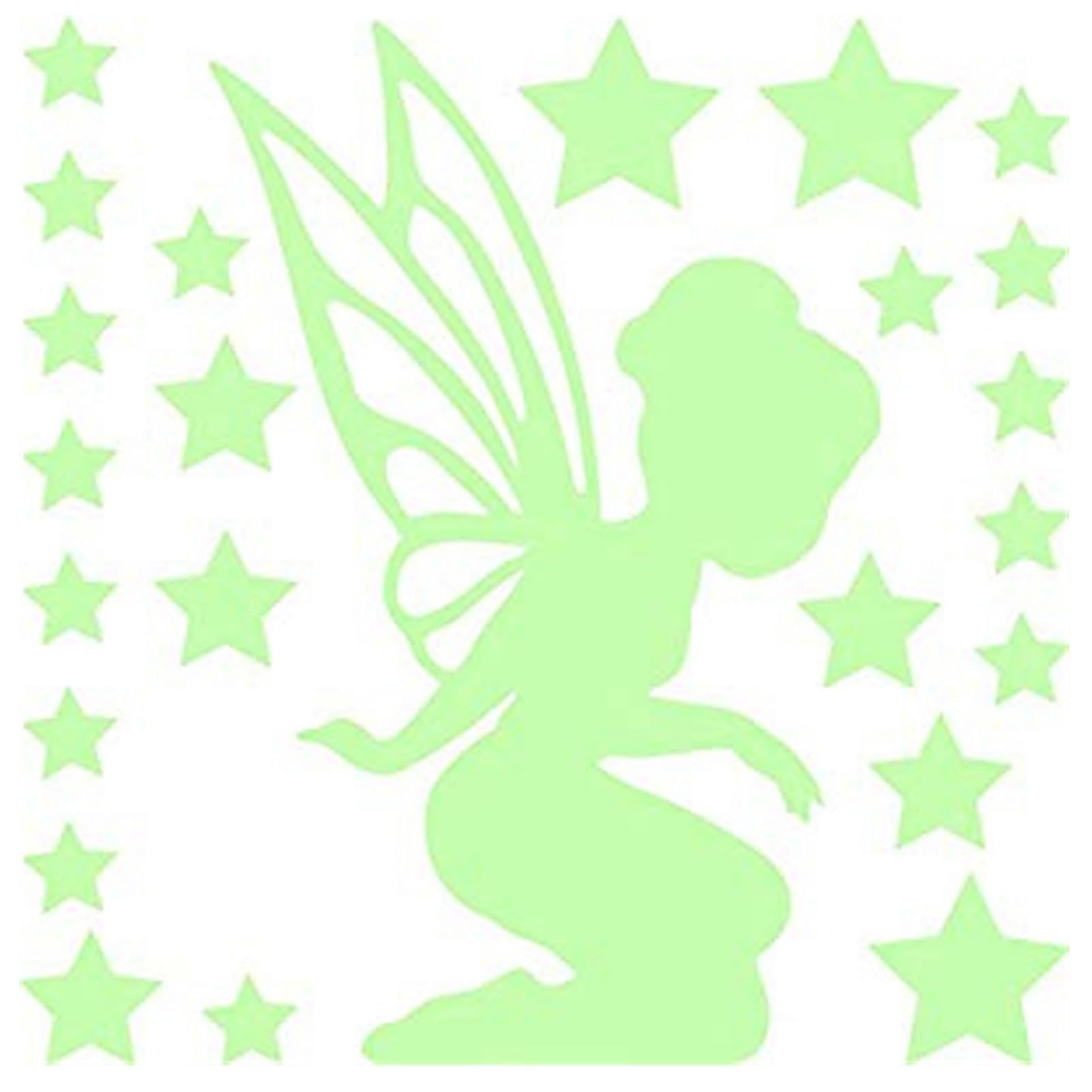 Glowing Fairy Wall Decals - Removable Nursery Decor for Kids Bedroom & Ceiling