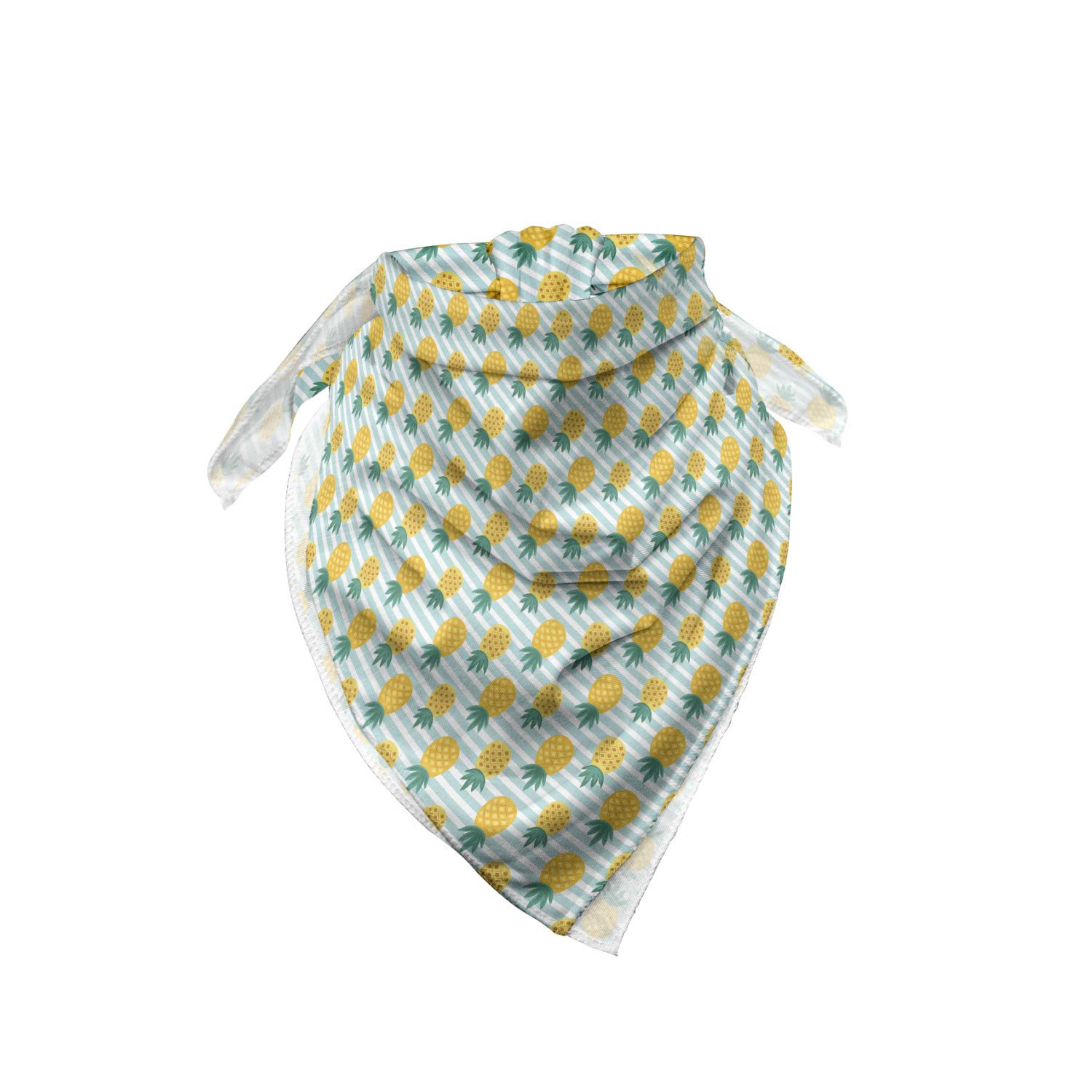 Ambesonne Pineapple Bandana - Tropical Fruit Stripes Unisex Head & Neck Scarf for Summer, Beach, Music Festivals & Outdoor Activities