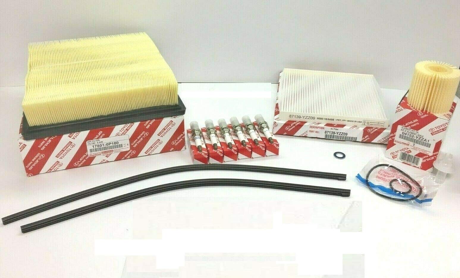 Genuine OEM Toyota Tacoma 2016-2020 3.5L 2GRFKS V6 Engine Maintenance Kit - Air Filter, Spark Plugs & Wiper Refills - Perfect for Routine Service & DIY Car Maintenance