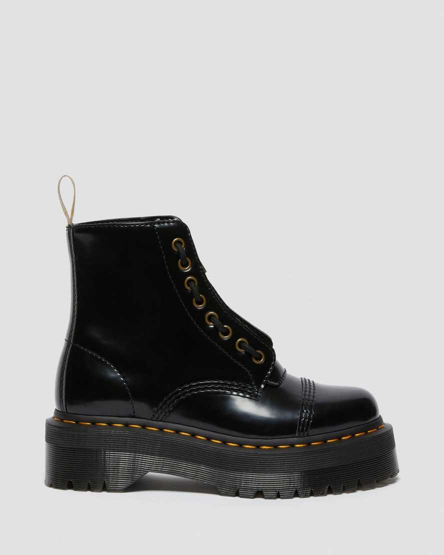 Dr. Martens Vegan Sinclair Platform Boots for Women - Black Chunky Combat Boots for Punk, Gothic & Streetwear Fashion