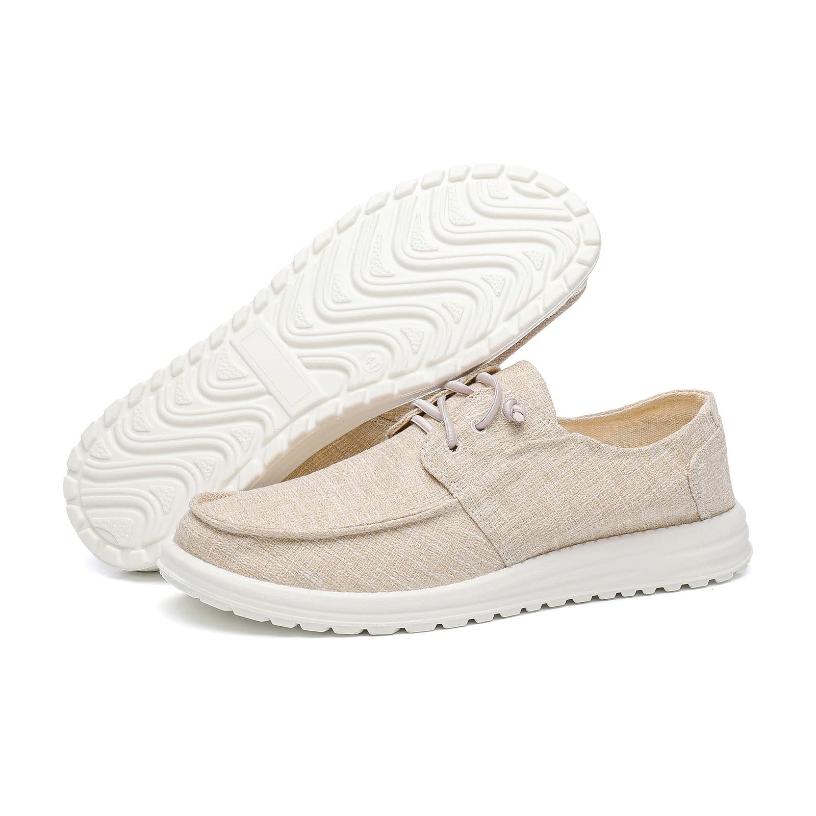 Betrue Men's Lightweight Soft Deck Shoes - Breathable Cotton Canvas Loafers for Casual Wear | Comfortable Boat Shoes for Summer, Beach, and Outdoor Activities