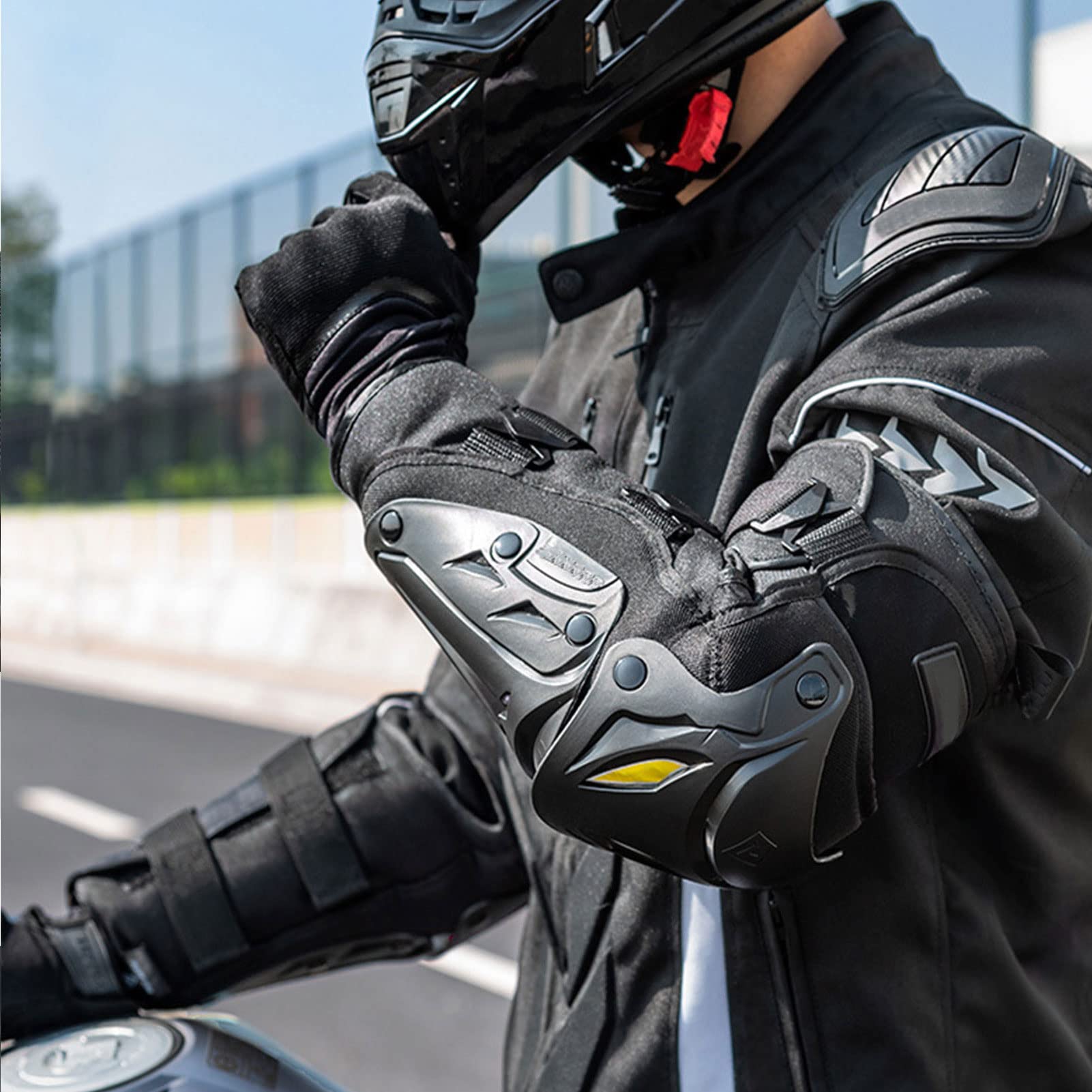Motorcycle Knee & Elbow Pads Set - 4PC Motocross Racing Protective Gear for Outdoor Sports, Winter Windproof Safety Guards - Ideal for Dirt Bike Riding, MX Racing & Adventure Motorcycling