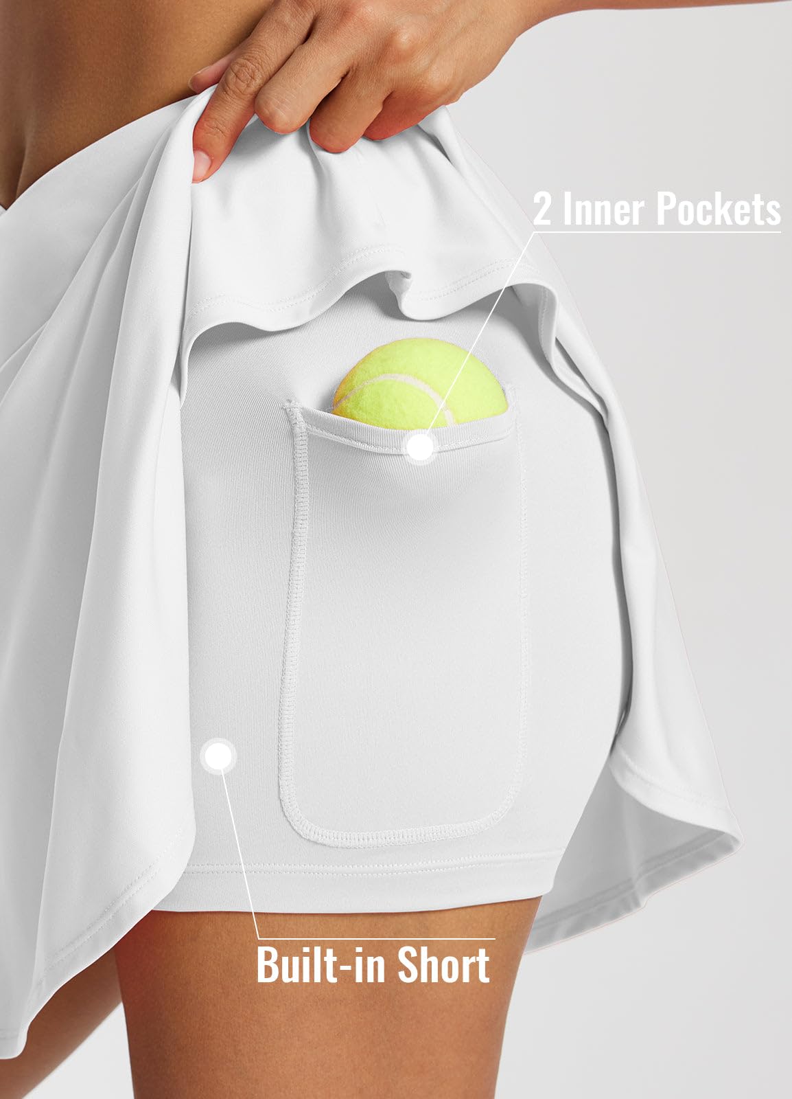 BALEAF Women's Pleated Tennis Skirt with Built-in Shorts & Pockets - Flowy Athletic Skort for Running, Golf, Workout & Casual Wear | Perfect for Tennis, Gym, Yoga & Outdoor Activities
