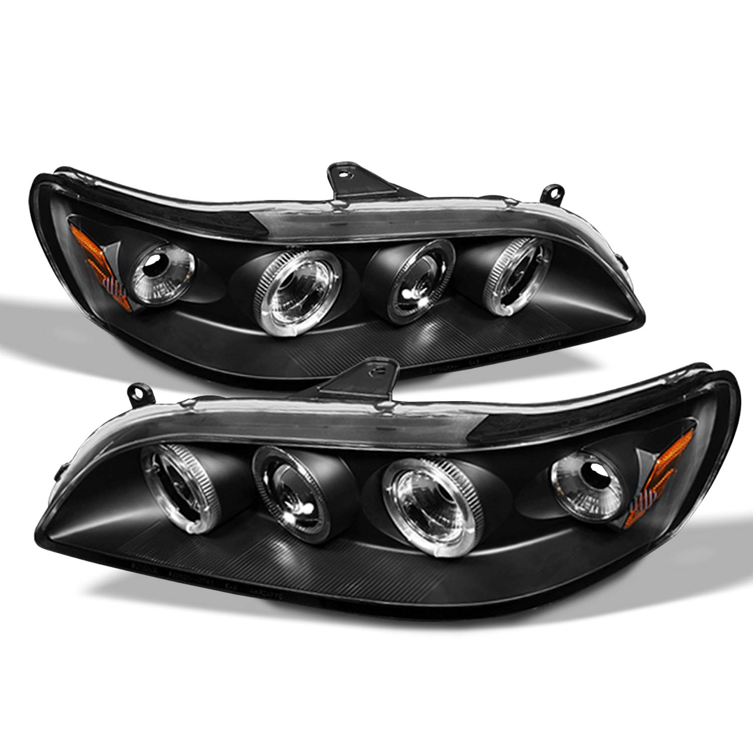 AKKON Black Bezel Dual Halo Projector Headlights for Honda Accord - Driver & Passenger Replacement Lamps Pair - Upgrade Your Ride for Night Driving & Enhanced Style