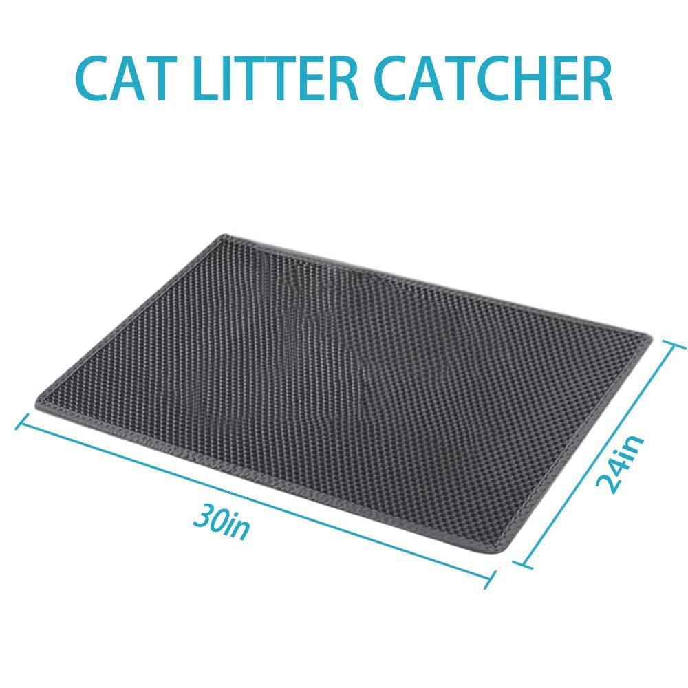 Honeycomb Double Layer Cat Litter Mat - Waterproof & Urine Proof Kitty Litter Box Mat with Scatter Control - Easy to Clean - Perfect for Small & Large Cats - Ideal for Homes with Multiple Pets & Hardwood Floors
