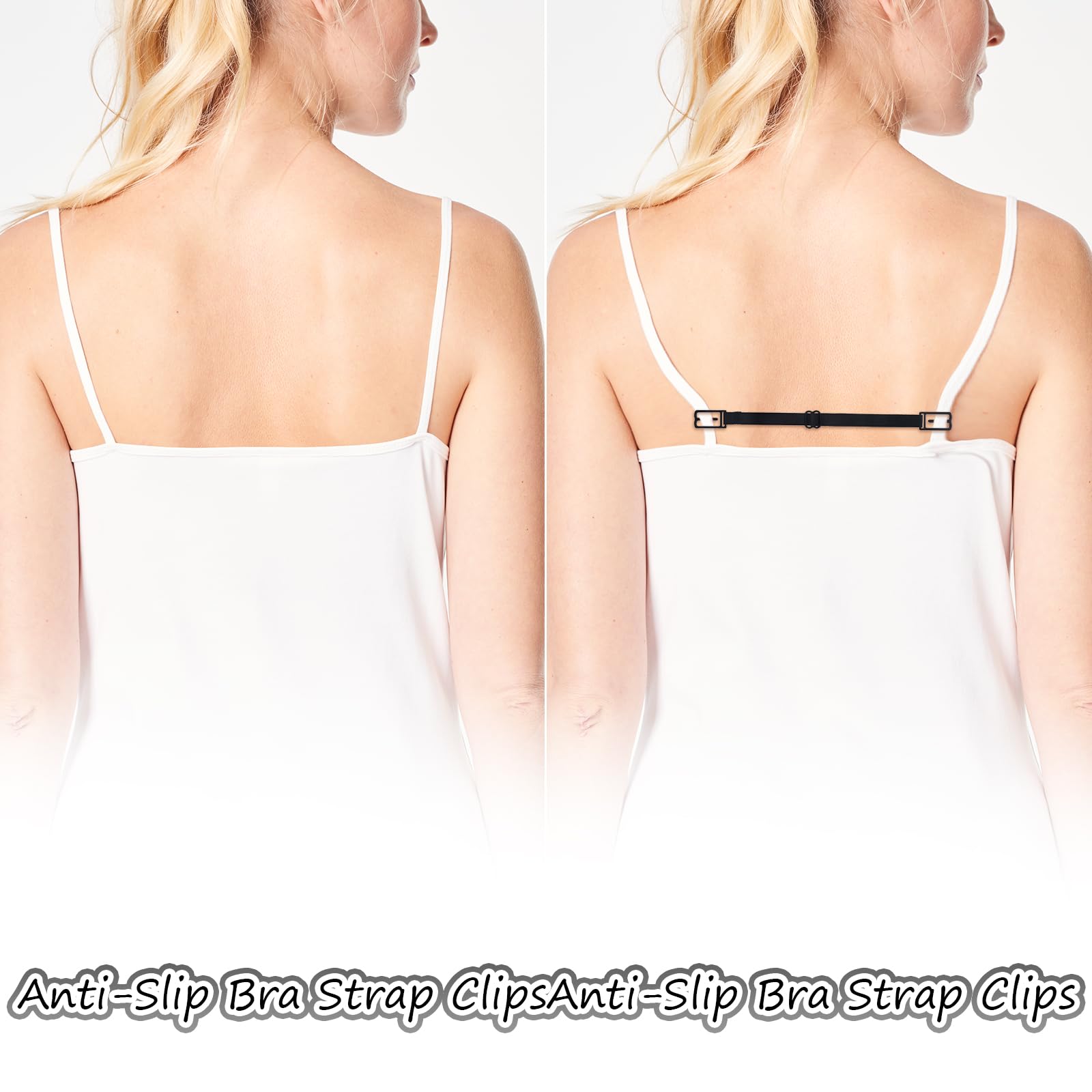 15 Pcs Bra Strap Clips for Women - Racerback Converters, Anti-Slip Elastic Bra Strap Holders to Hide Shoulder Straps | Perfect for Tank Tops, Dresses & Backless Outfits