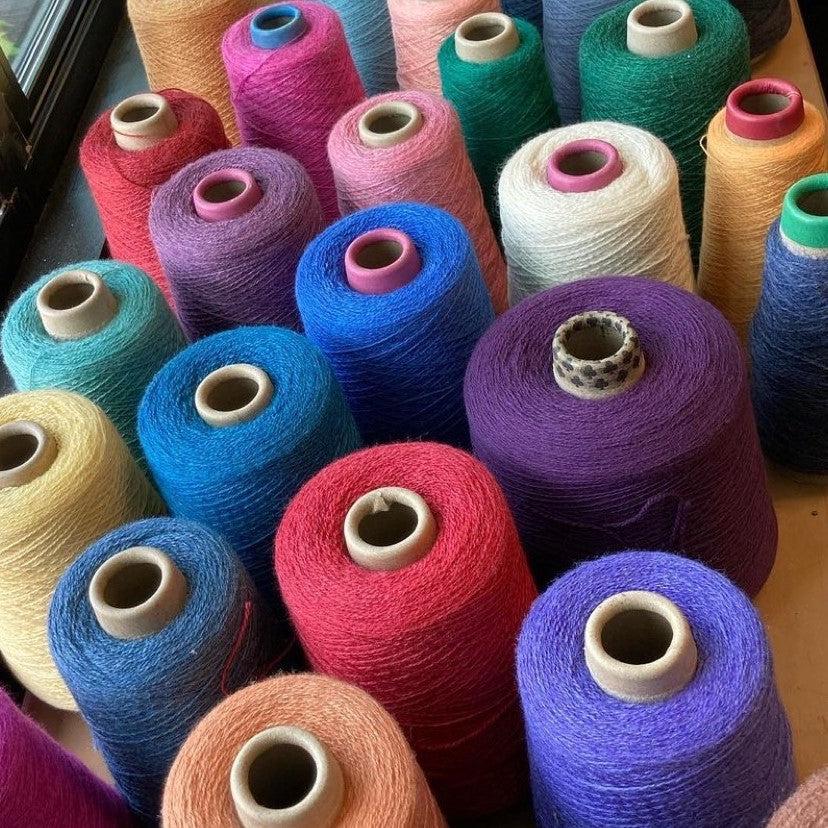Premium Heather Line Yarn Cones - 2/8 Fingering Weight Wool Blend (1lb Cone, 2,240 Yards) for Knitting, Crocheting & Weaving Projects