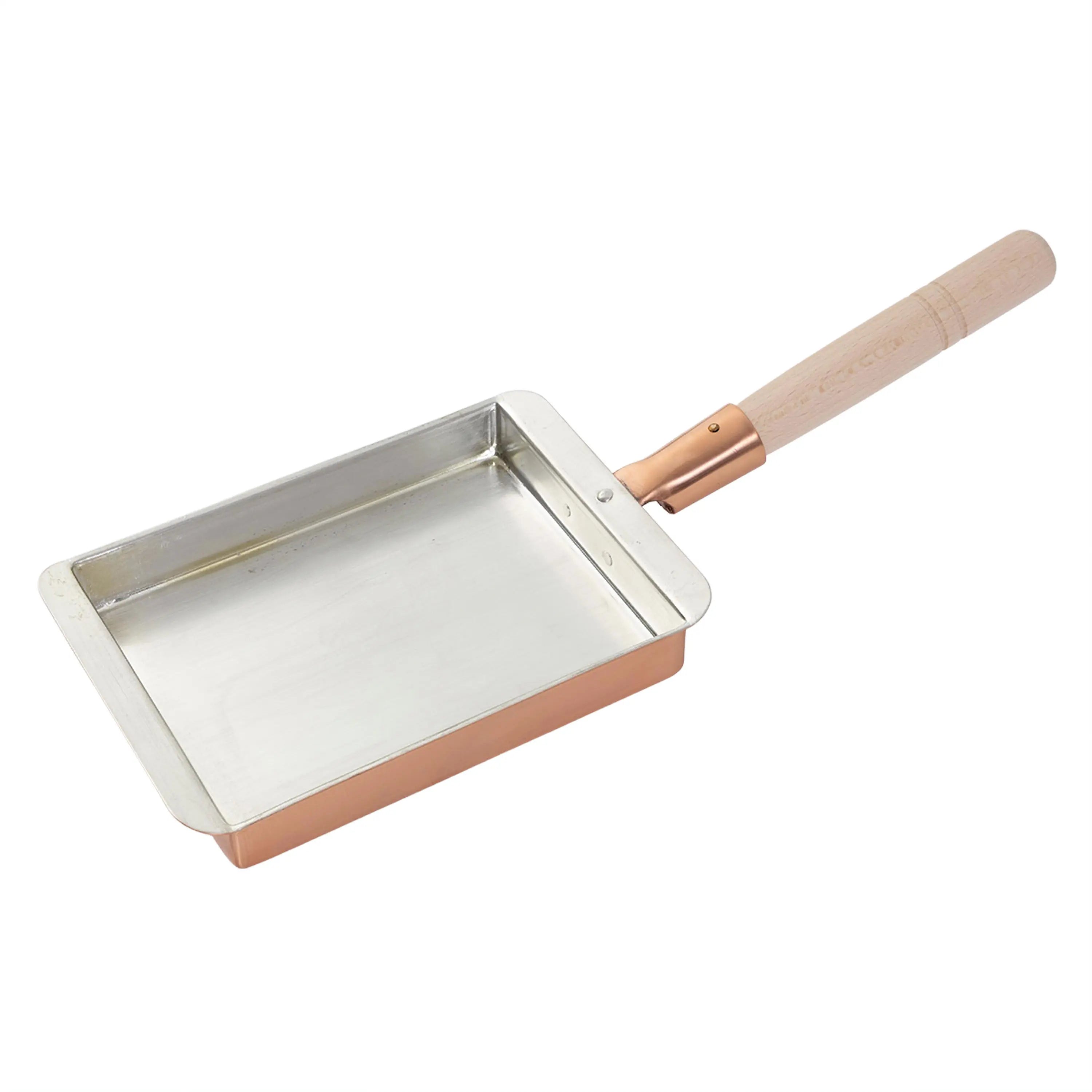 EBM Copper Rectangular Tamagoyaki Omelette Pan - Kansai Style Japanese Egg Frying Pan - Perfect for Making Sushi Rolls, Omelets & Breakfast Crepes