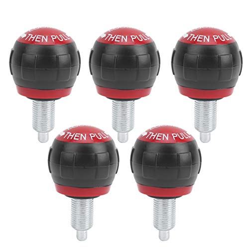 Fitness Pop Pull Pin Knob - Hygienic Spring Knob for Exercise Bikes & Strength Equipment - Spherical Design Fitness Accessory (Black & Red) - Perfect for Gym Machines, Spin Bikes & Home Workout Equipment