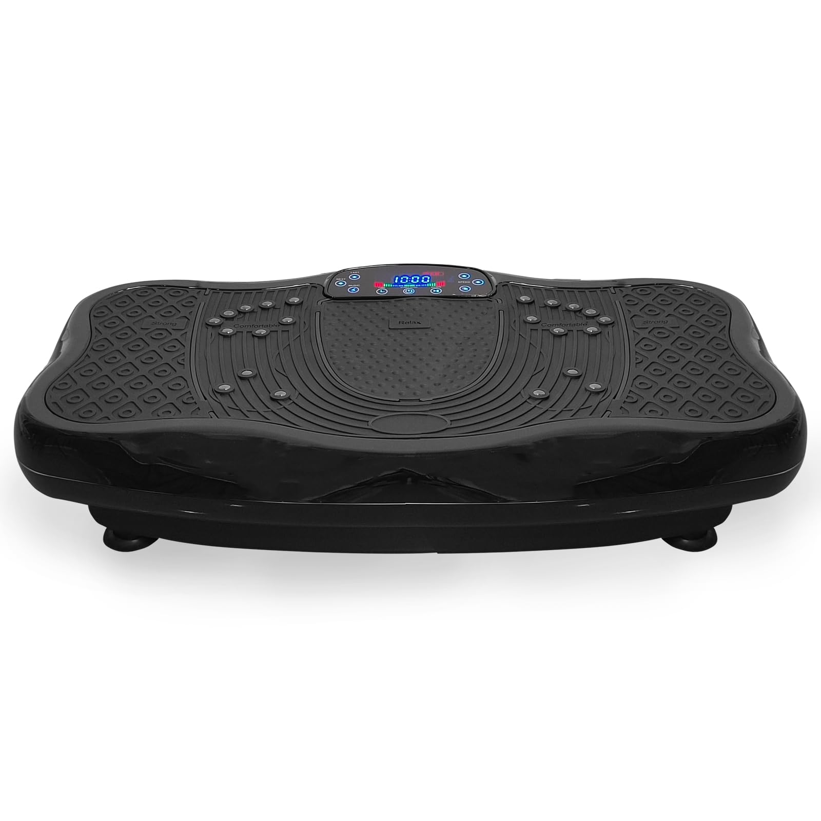 XXL 330 LBS Capacity Vibration Plate Exercise Machine - 120 Levels Whole Body Workout Platform with Resistance Bands - Home Gym Equipment for Weight Loss, Muscle Toning & Recovery - Perfect for Home Fitness, Physical Therapy & Senior Exercise (Black)