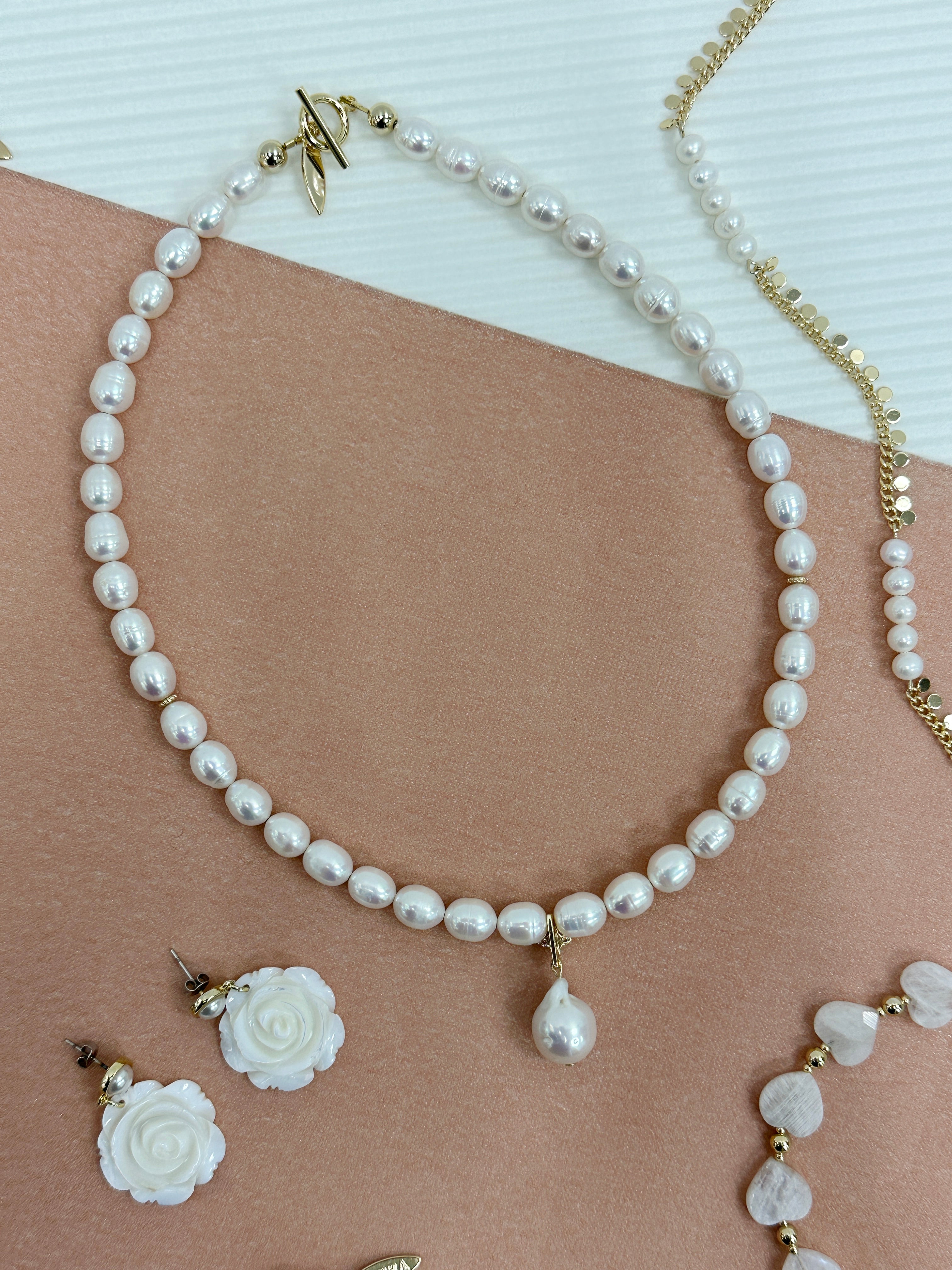 Elegant Baroque Freshwater Pearl Pendant Necklace - Handcrafted Jewelry for Women | Perfect for Weddings, Parties & Special Occasions