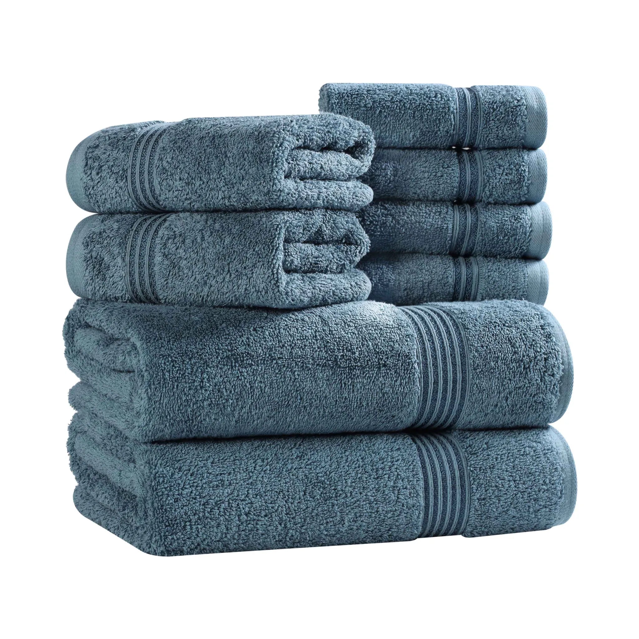 Premium Heritage Egyptian Cotton Plush Heavyweight 8-Piece Bath Towel Set - Ultra Soft & Absorbent for Spa, Luxury Hotel & Home Bathroom Use