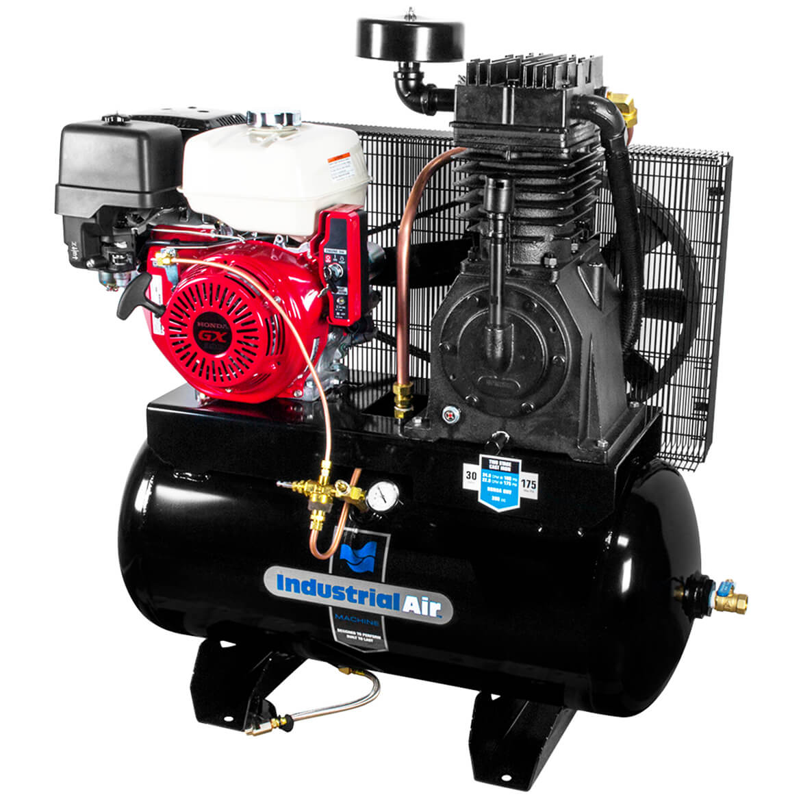 Industrial Air IH1393075 30 Gallon 13 HP Truck Mount Air Compressor with Engine - Heavy Duty for Construction Sites, Auto Shops & Mobile Mechanics