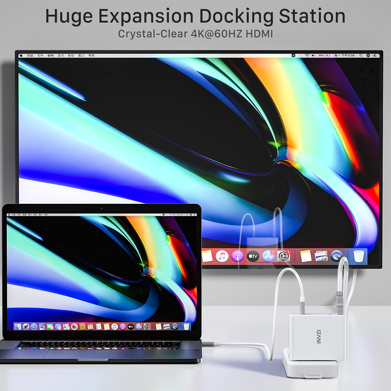 INVZI 9-in-1 100W GaN USB C Multiport Charger with Laptop Sleeve Case for MacBook Air/Pro 13-16 Inch & Other Laptops | Fast Charging Station for Home, Office & Travel Accessories