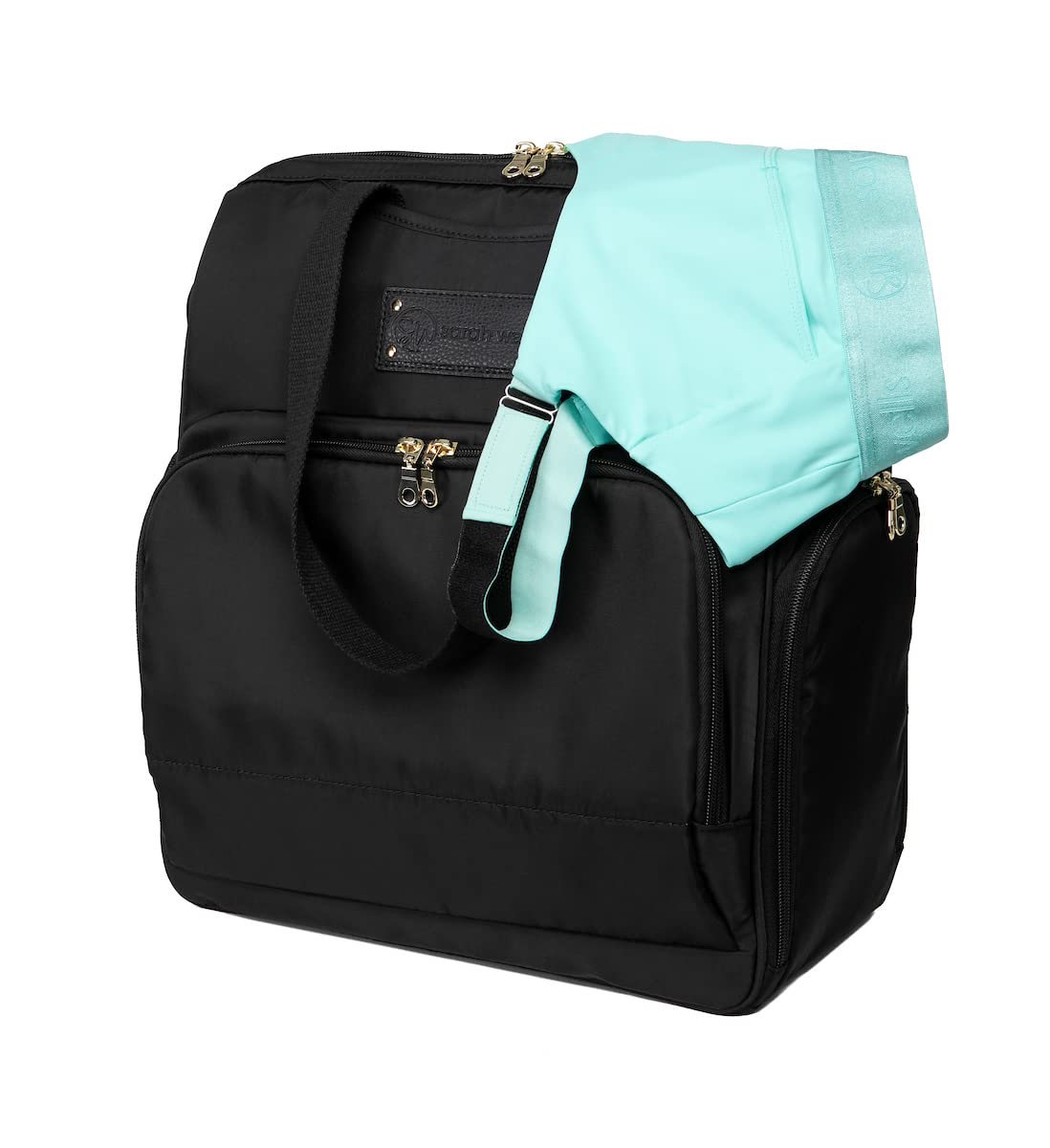 Sarah Wells Norah Breast Pump Backpack - Stylish & Functional Diaper Bag for Nursing Moms, Perfect for Work, Travel & On-the-Go Pumping (Black)