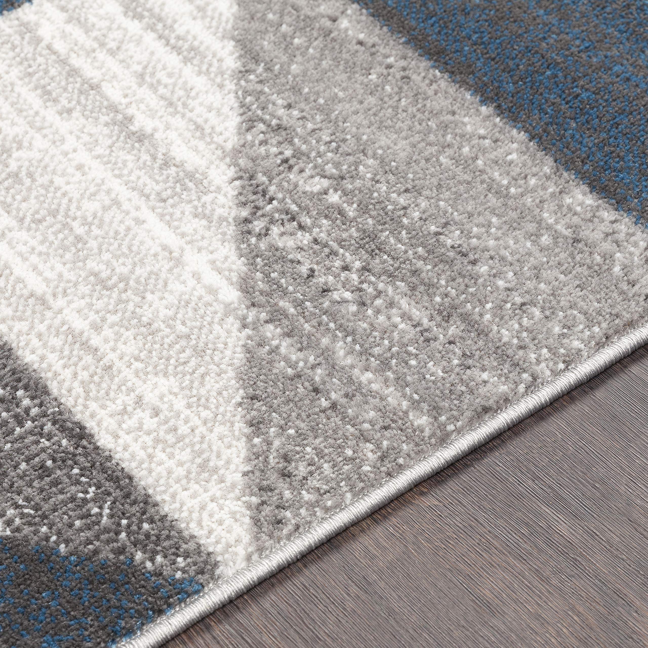 Mark&Day 5x5 Davidson Modern Sky Blue & Navy Square Area Rug - Soft Grey White Blue Carpet for Living Room, Bedroom, Kitchen - Perfect for Home Decor & Cozy Spaces (5'3